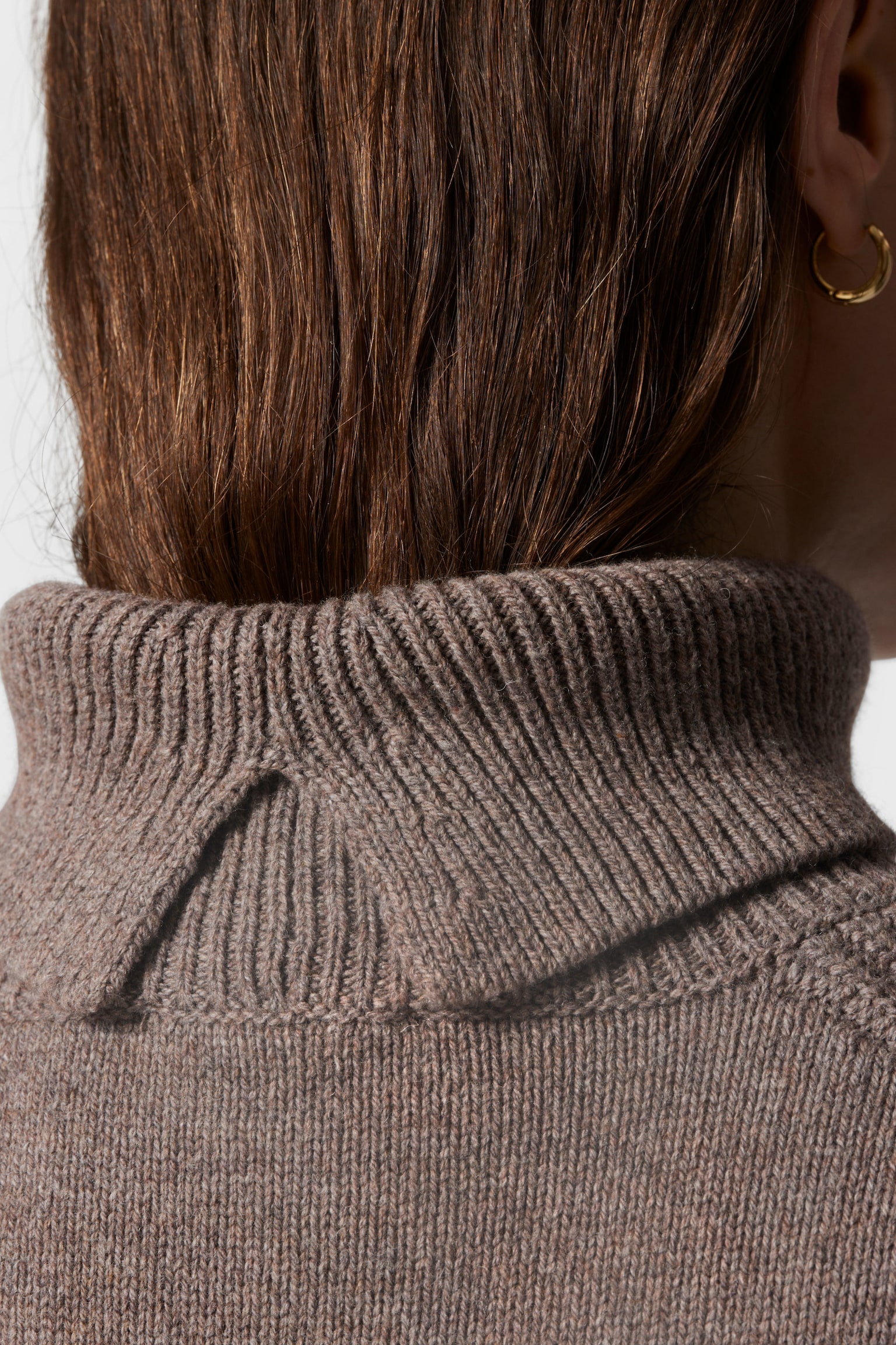 Boxy Turtleneck Jumper - Brown/Dark Grey - 4