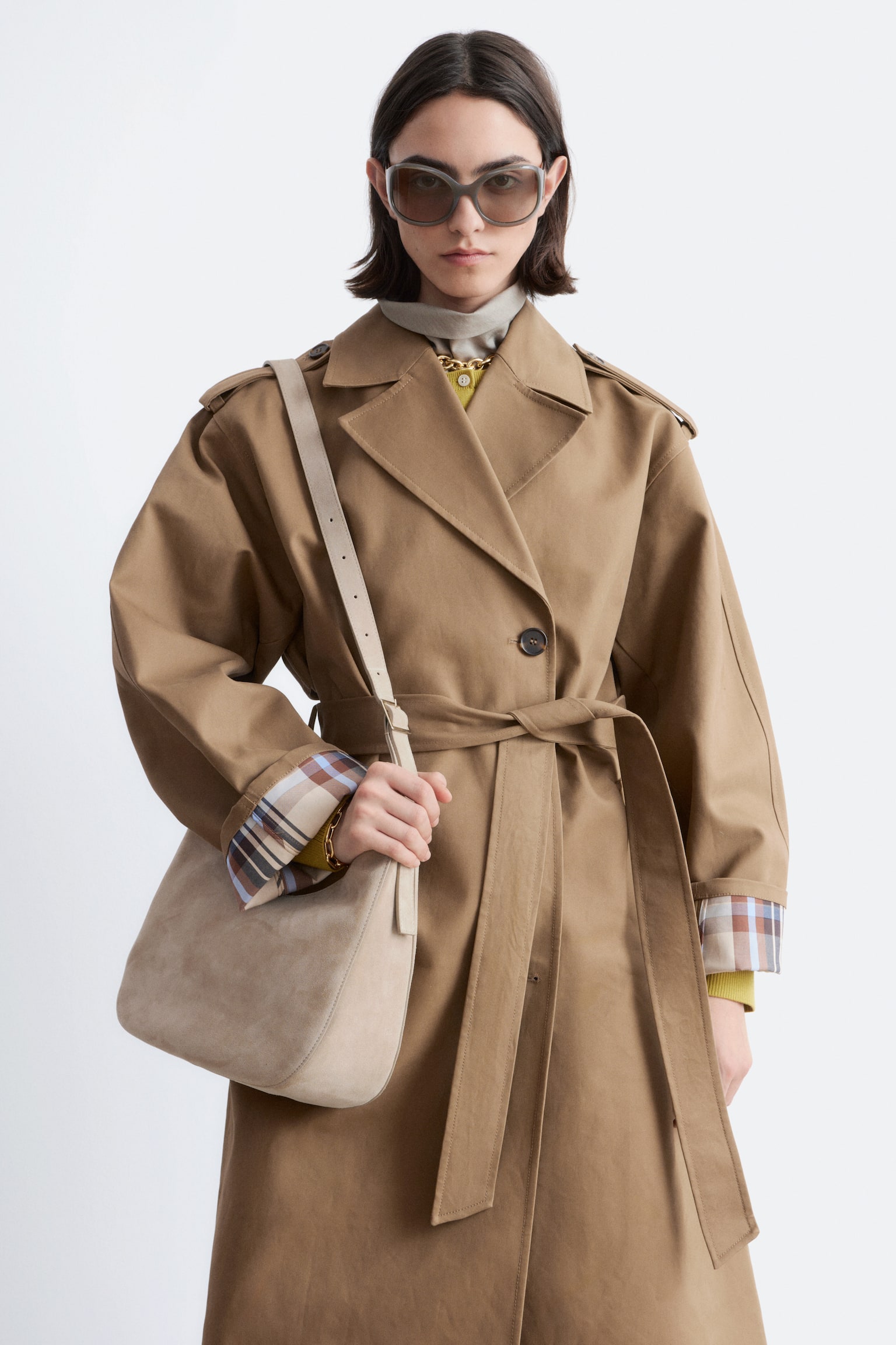 Trench-coat ceinturé - Beige foncé - 9