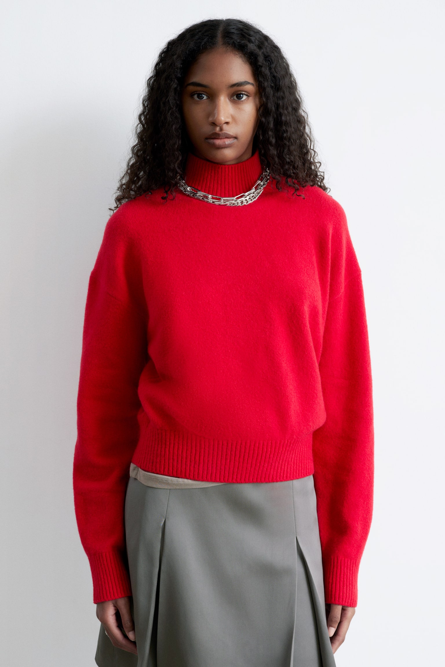 Rollkragenpullover - Leuchtendes Rot/Weinrot/Rosa/Dunkles Graubraun/Leuchtendes Blau/Dunkelbeige/Schwarz - 5