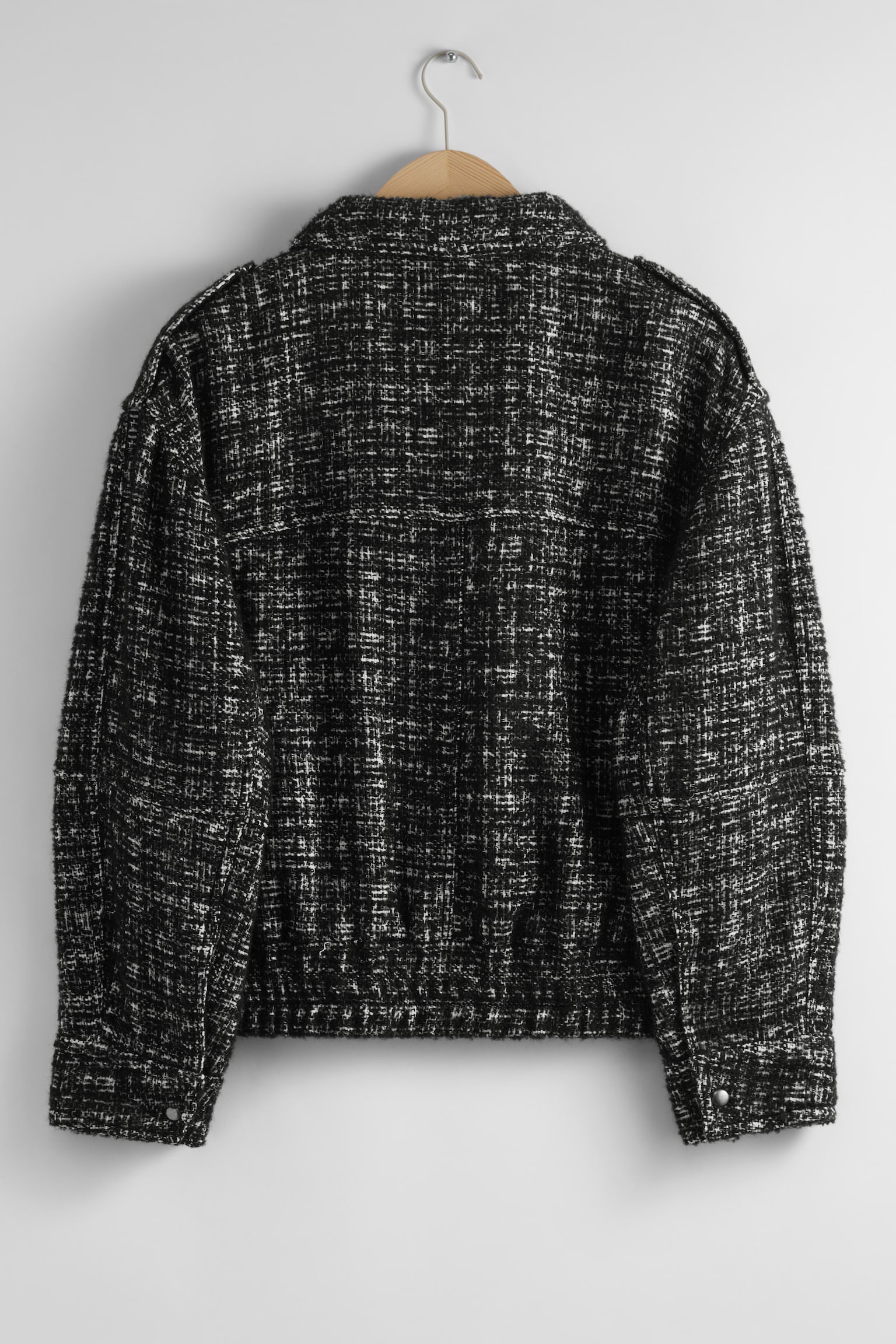 Boxy Tweed Jacket - Black Tweed - 9