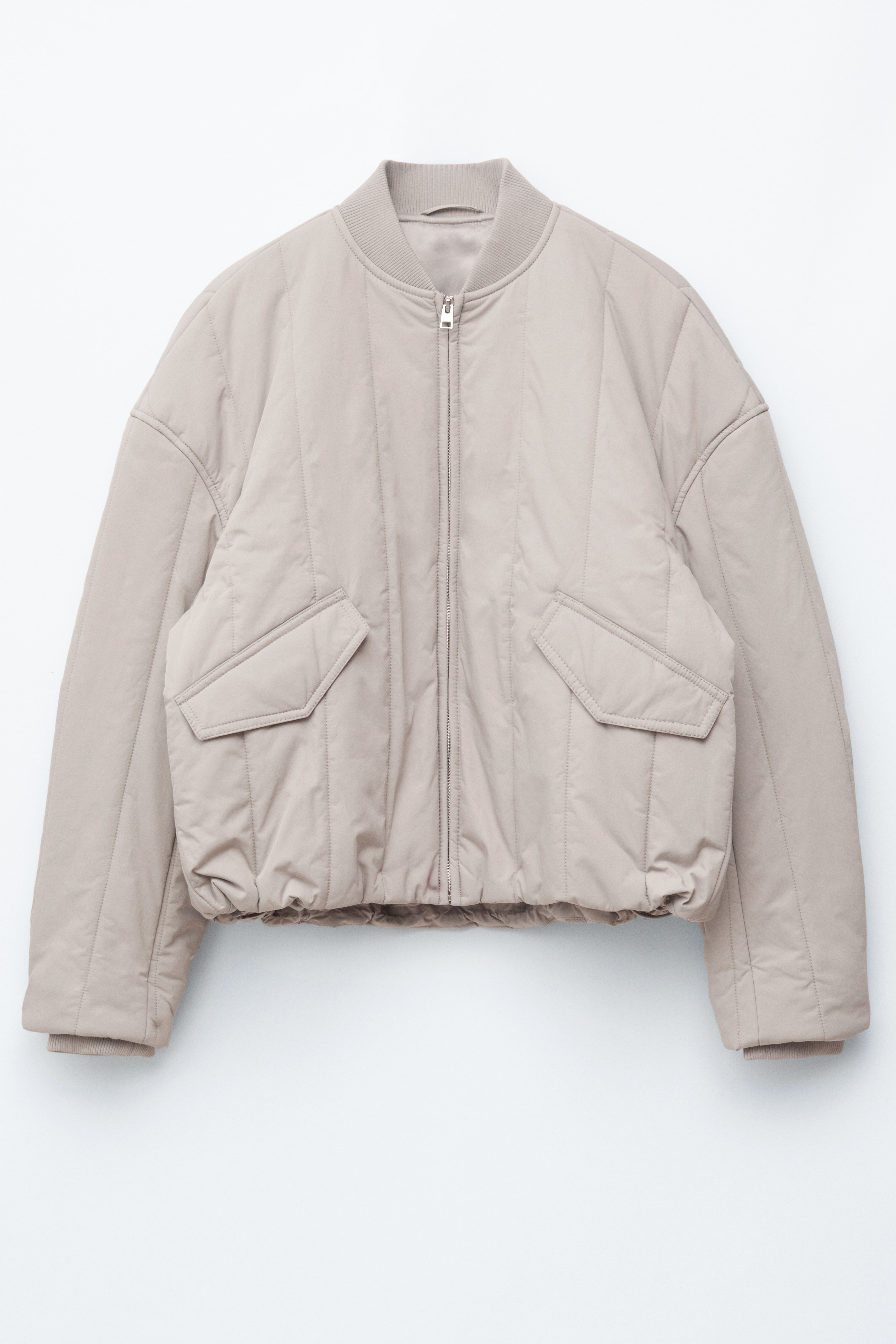 Oversized-Bomberjacke - Hellgreige