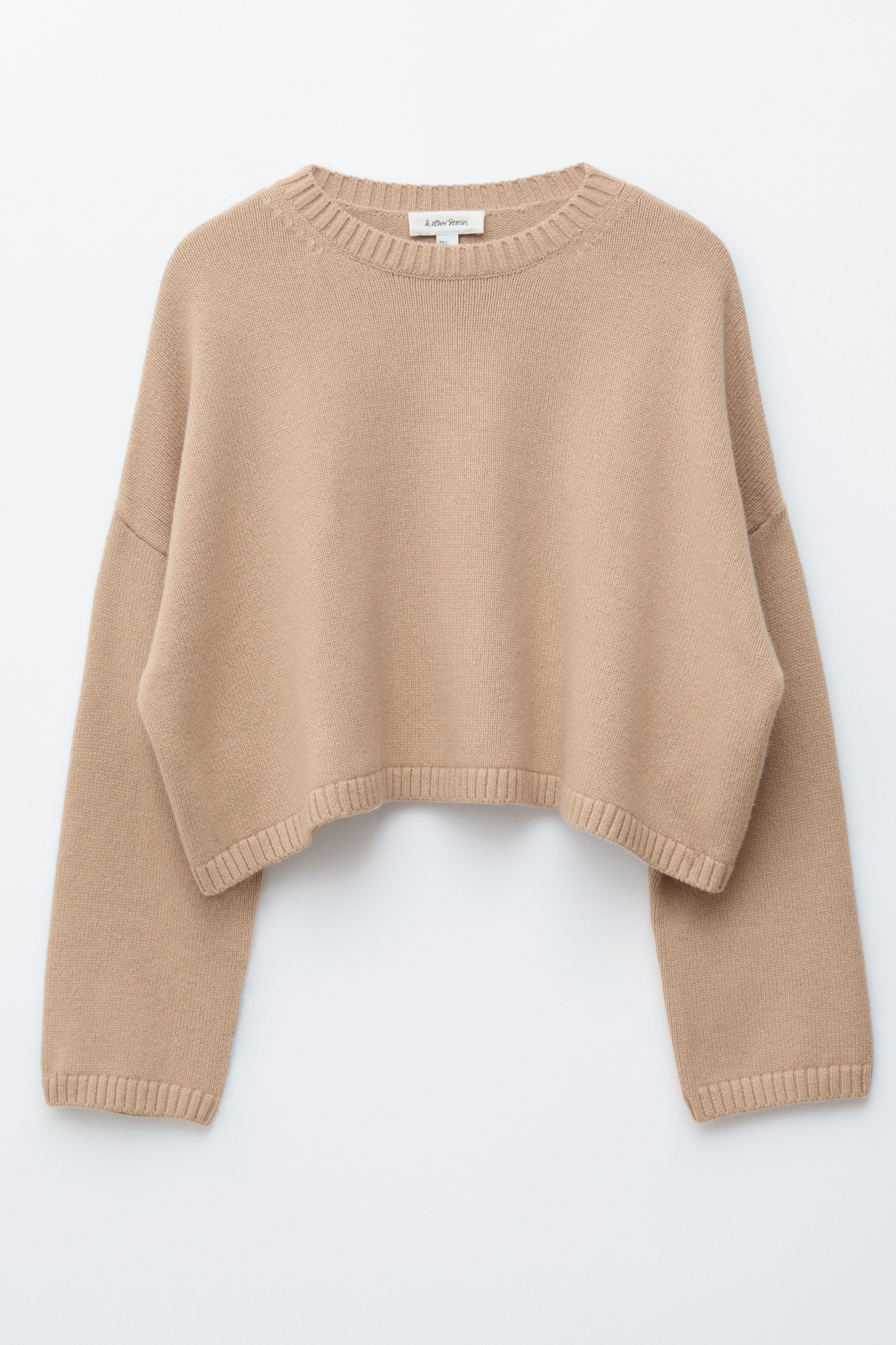 Maglione in cashmere e cotone - Beige/Verde kaki