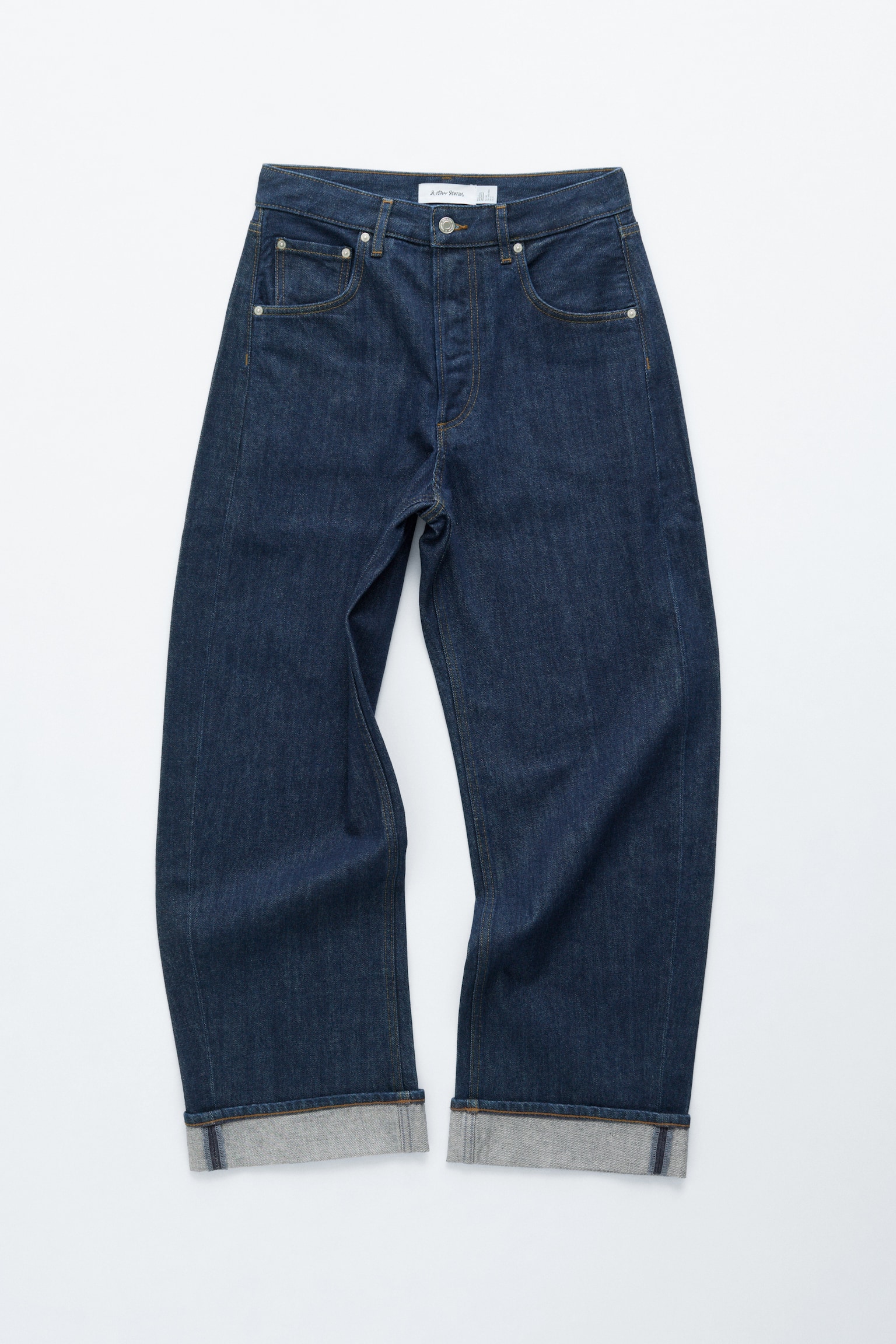 Jeans met gebogen pijpen - Donkerblauw/Wit/Lichtkaki/Lichtblauw/Roestbruin/Middenblauw/Kakigroen - 2