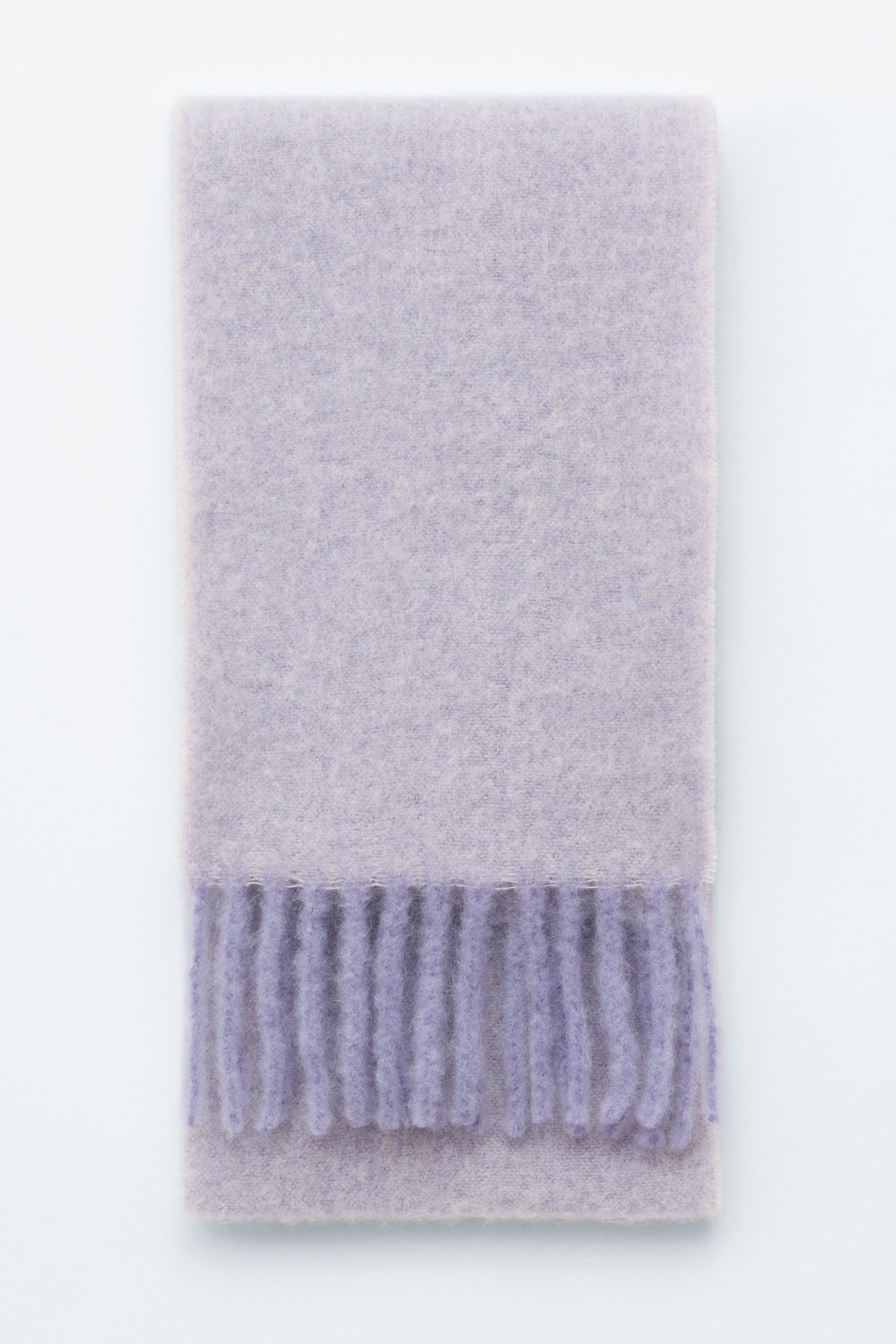 Sjaal van een alpacamix met franjes - Vaal lichtpaars