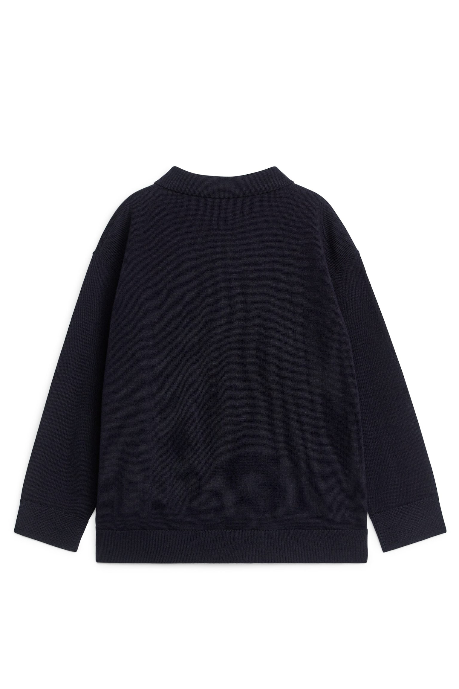 Wool Polo Jumper - Dark Blue - 2