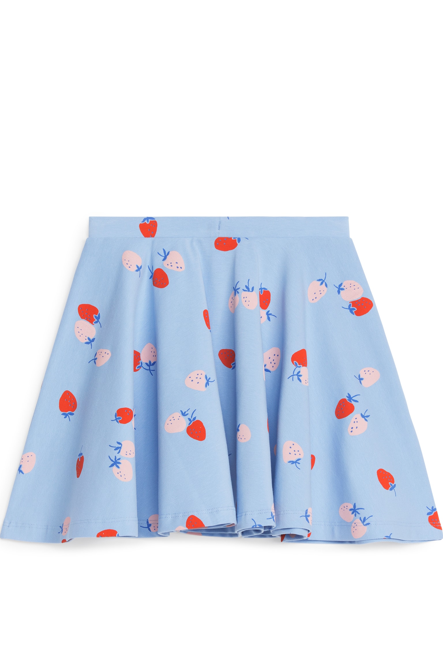 Printed Jersey Skirt - Light Blue/Strawberry/Pale Yellow - 2