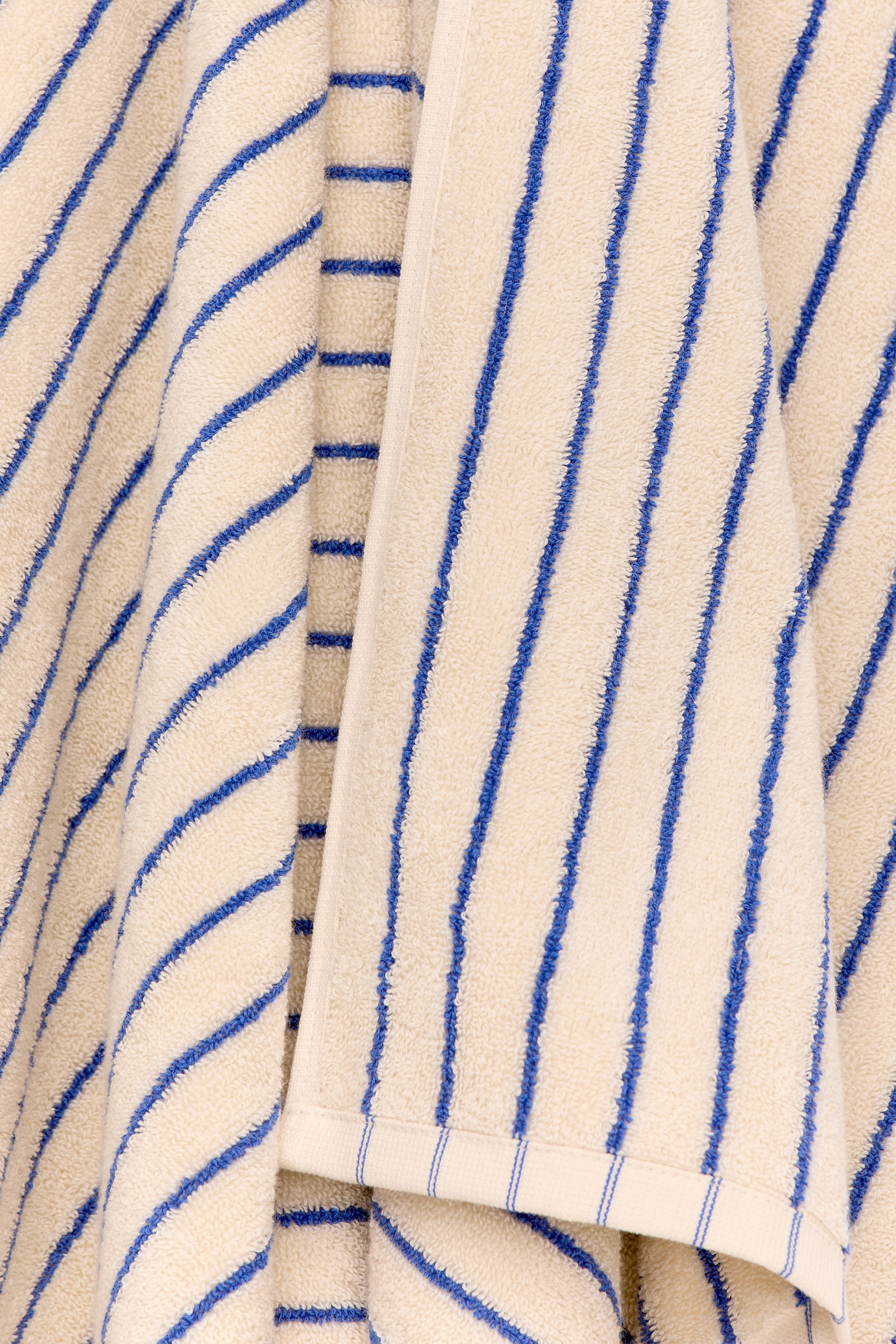 Badhanddoek 70 x 140 cm - Felblauw/lichtbeige/Offwhite/zwart/Saliegroen/zwart - 4