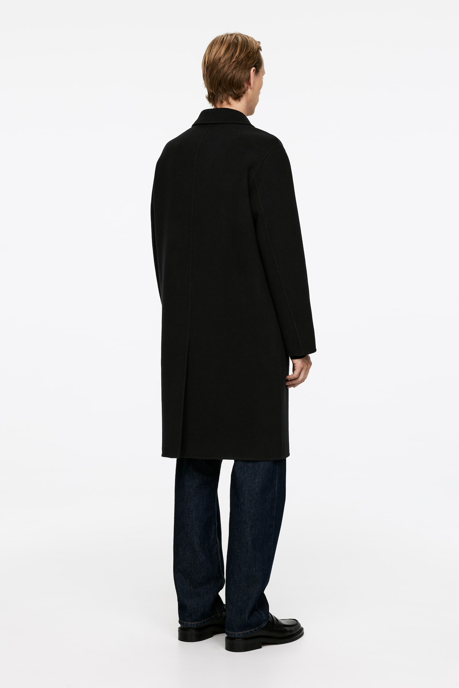 Relaxed Wool Topcoat - Black/Camel - 6