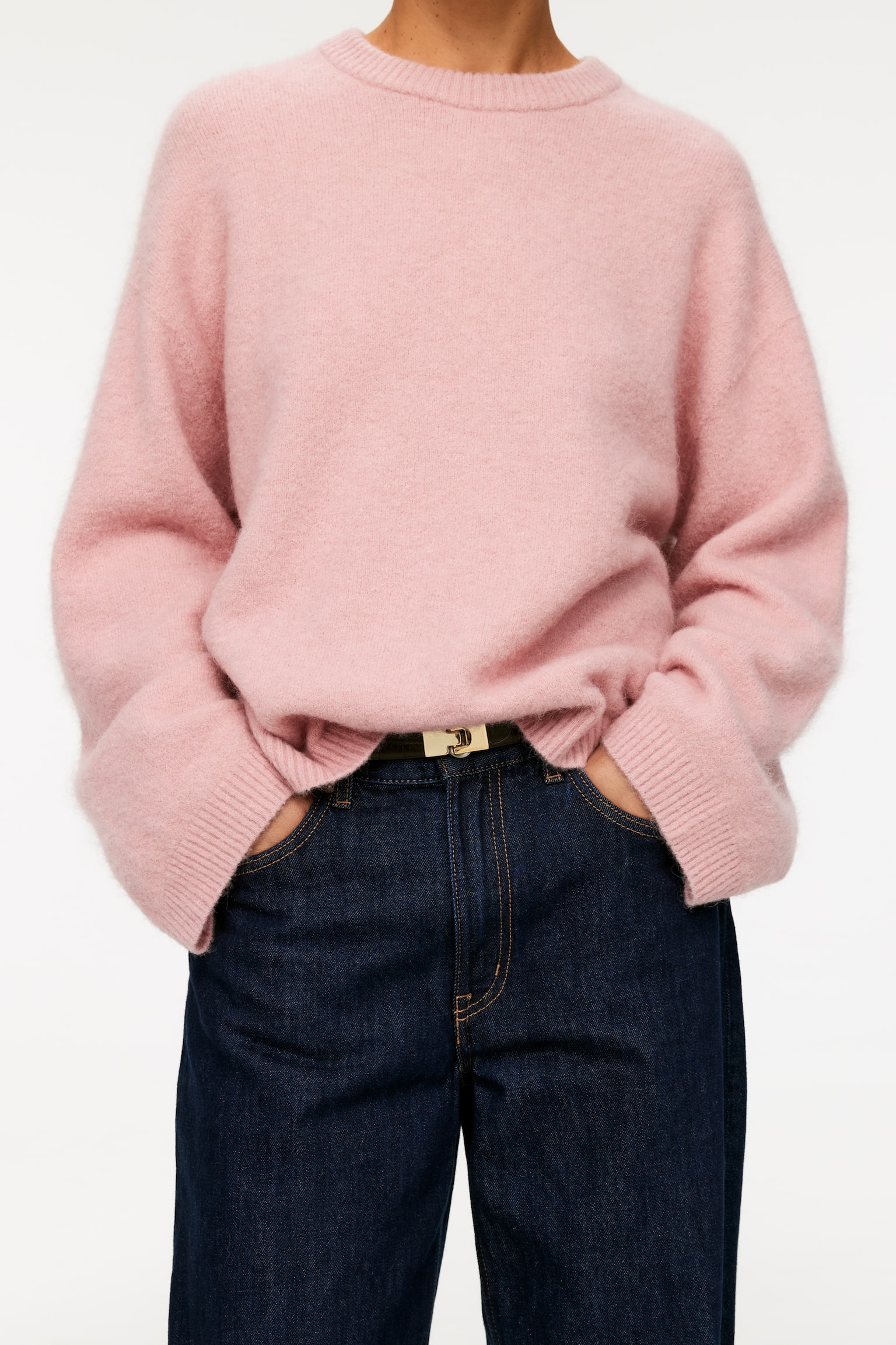 Alpaca-Wool Blend Jumper - Pink/Black/Beige/Off White/Light Grey/Dusty Blue/Dark Yellow/Dark Brown/Dark Green - 3