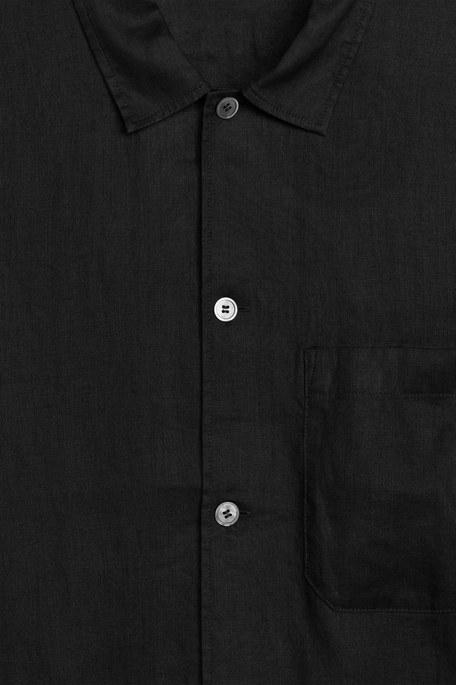 Linen Shirt - Black/Beige - 2