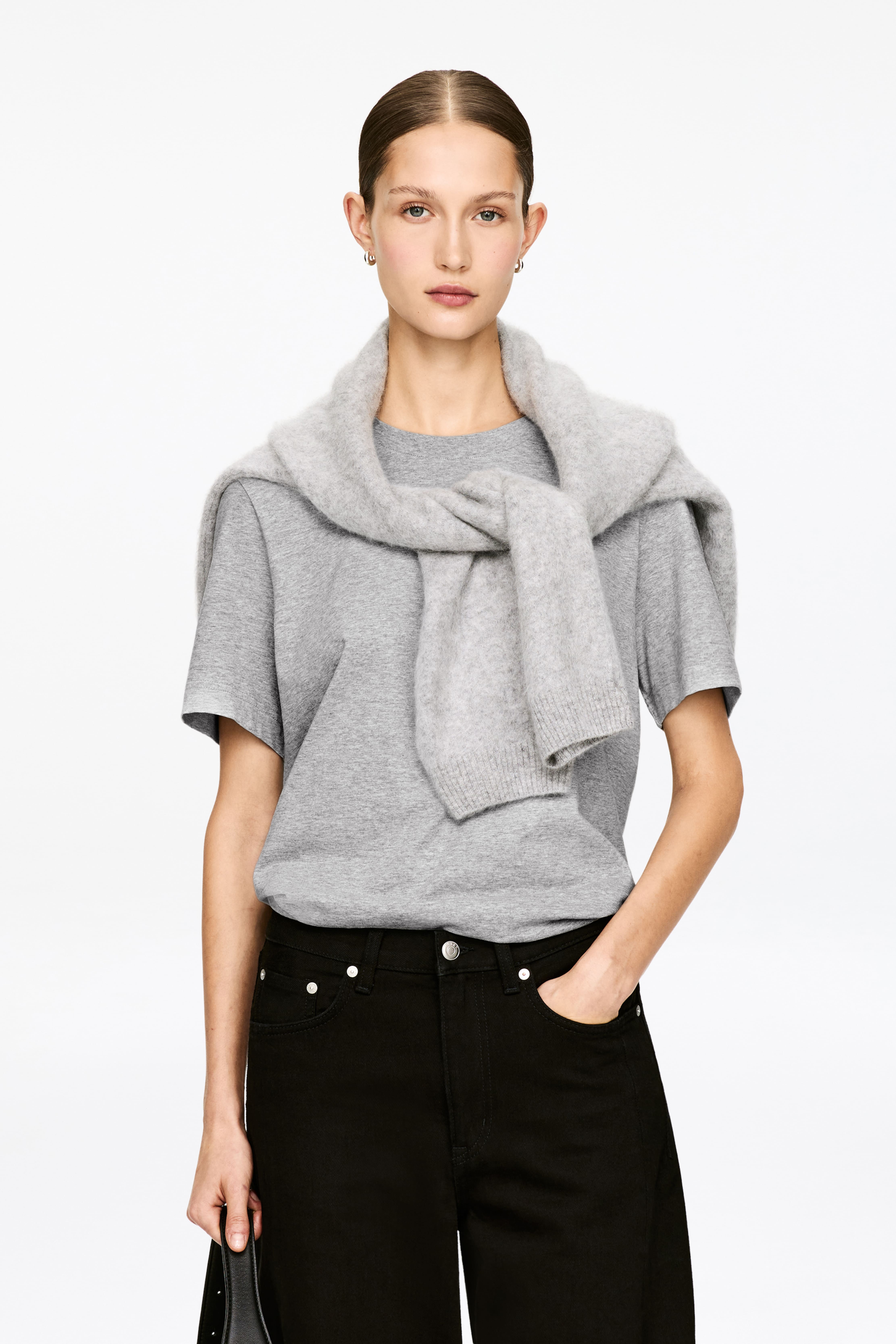 LILY Charakteristisches T-Shirt - Graumeliert/Weiß/Rot/Weiß/Dunkelblau/Schwarz/Rosa/Lila/Rot/Weiß/Rosa