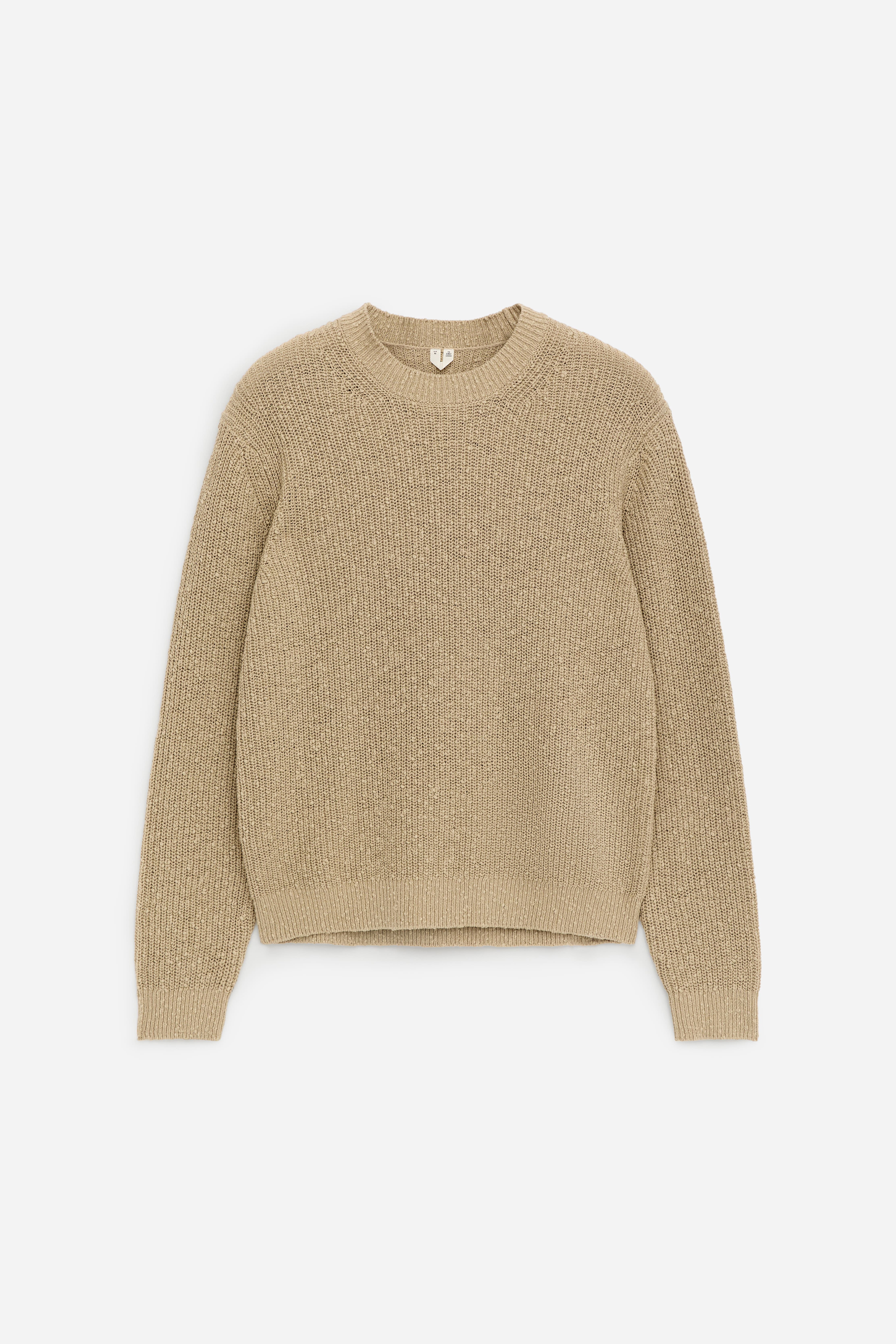 Tröja i bomull och linne - Beige