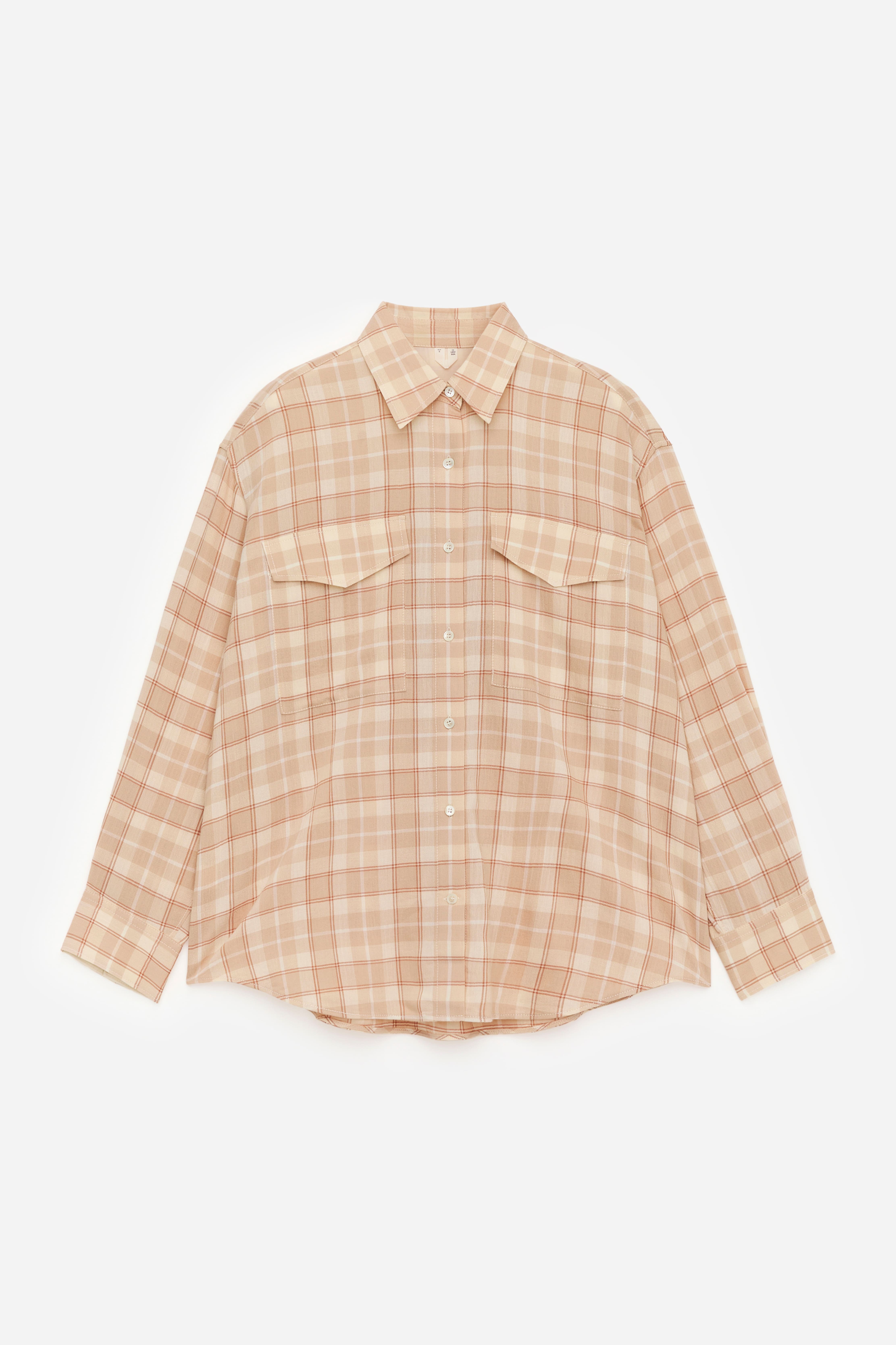 Flanellhemd - Beige/Karos