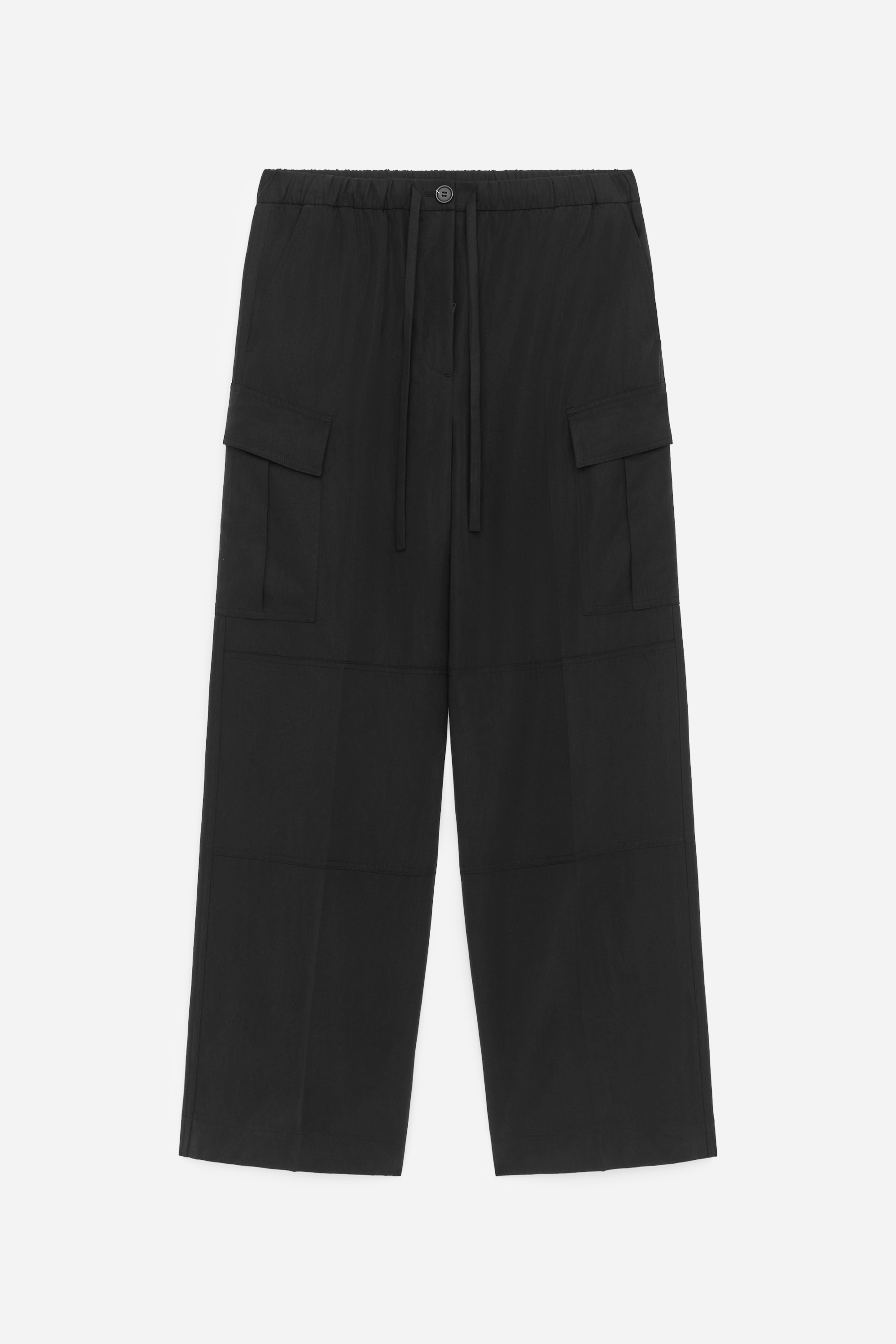 Fließende Cargohose - Schwarz