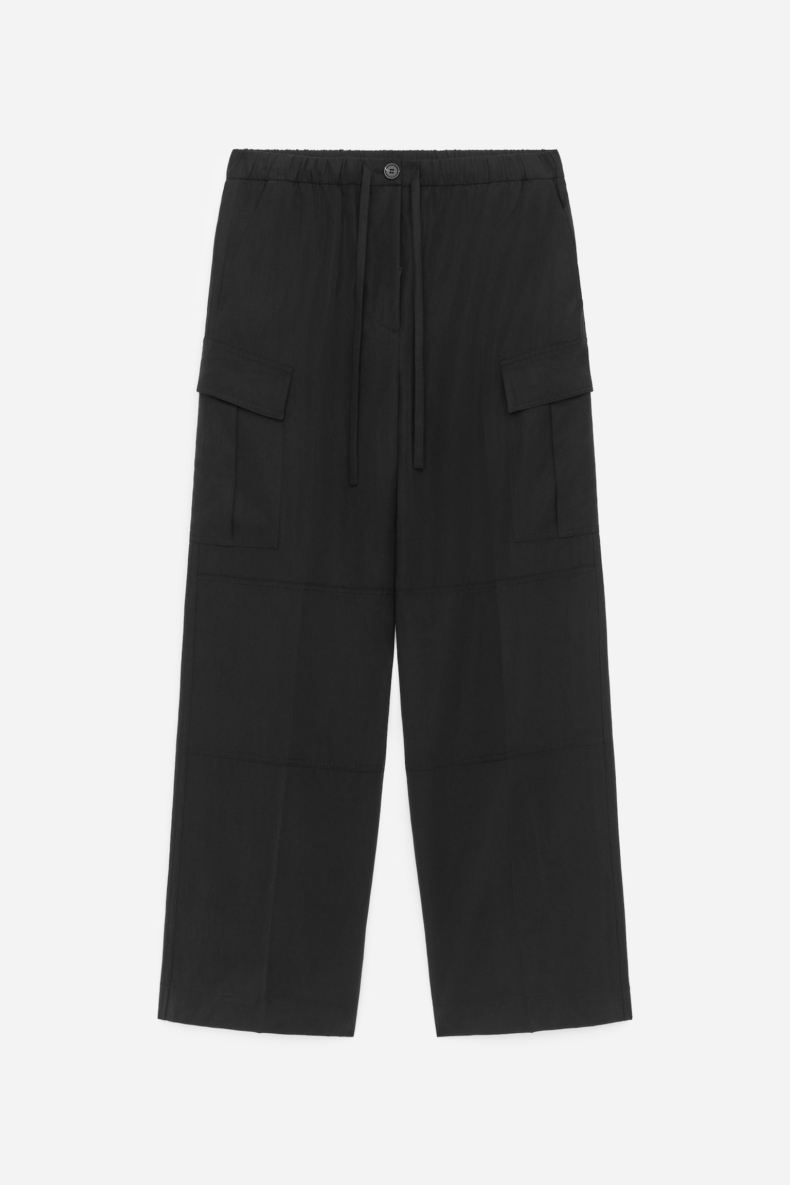 Fließende Cargohose - Schwarz - 2