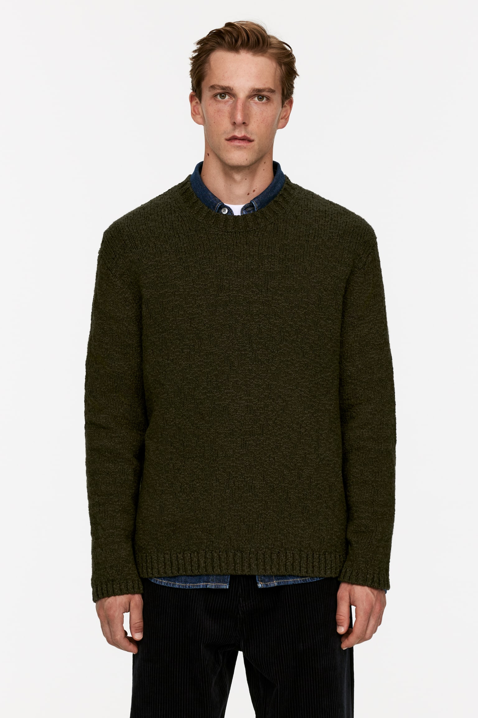 Tape Yarn Jumper - Dark Green/Off Black - 1