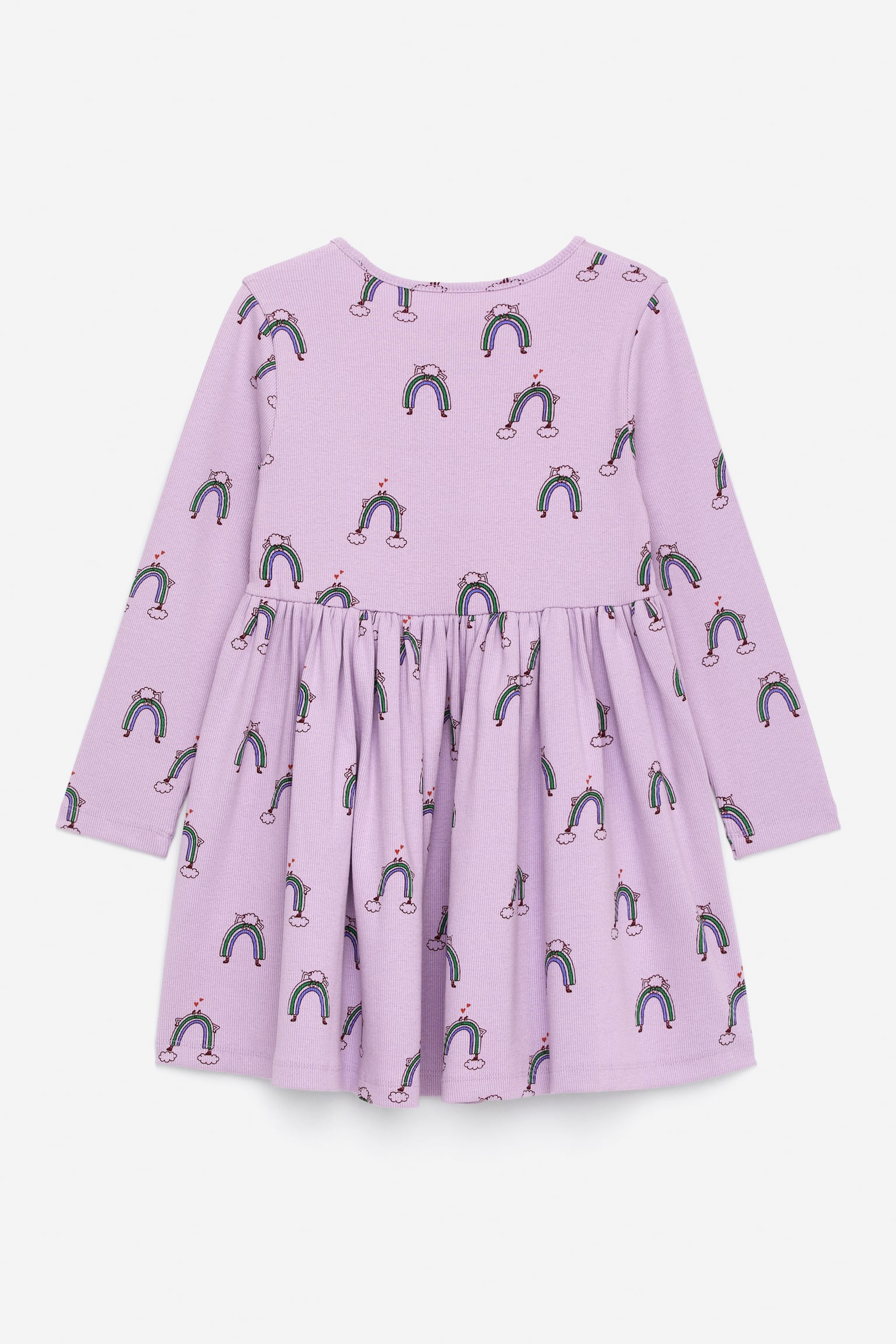 Geripptes Kleid aus Baumwolle - Lila/Rosa - 3