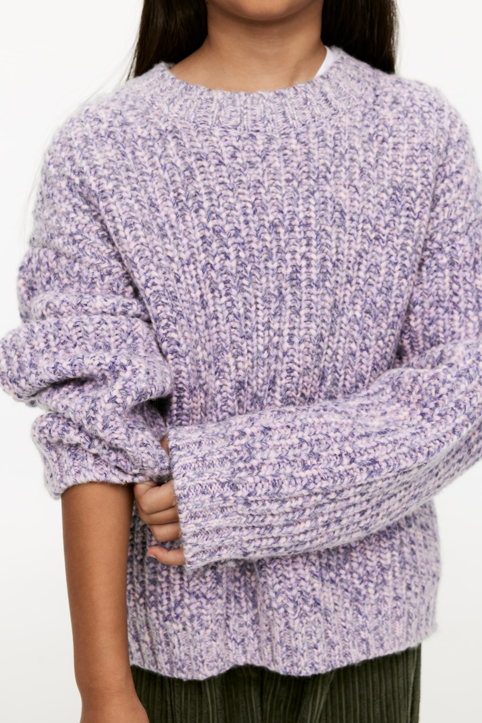 Space-Dyed Wool Jumper - Lilac - 5