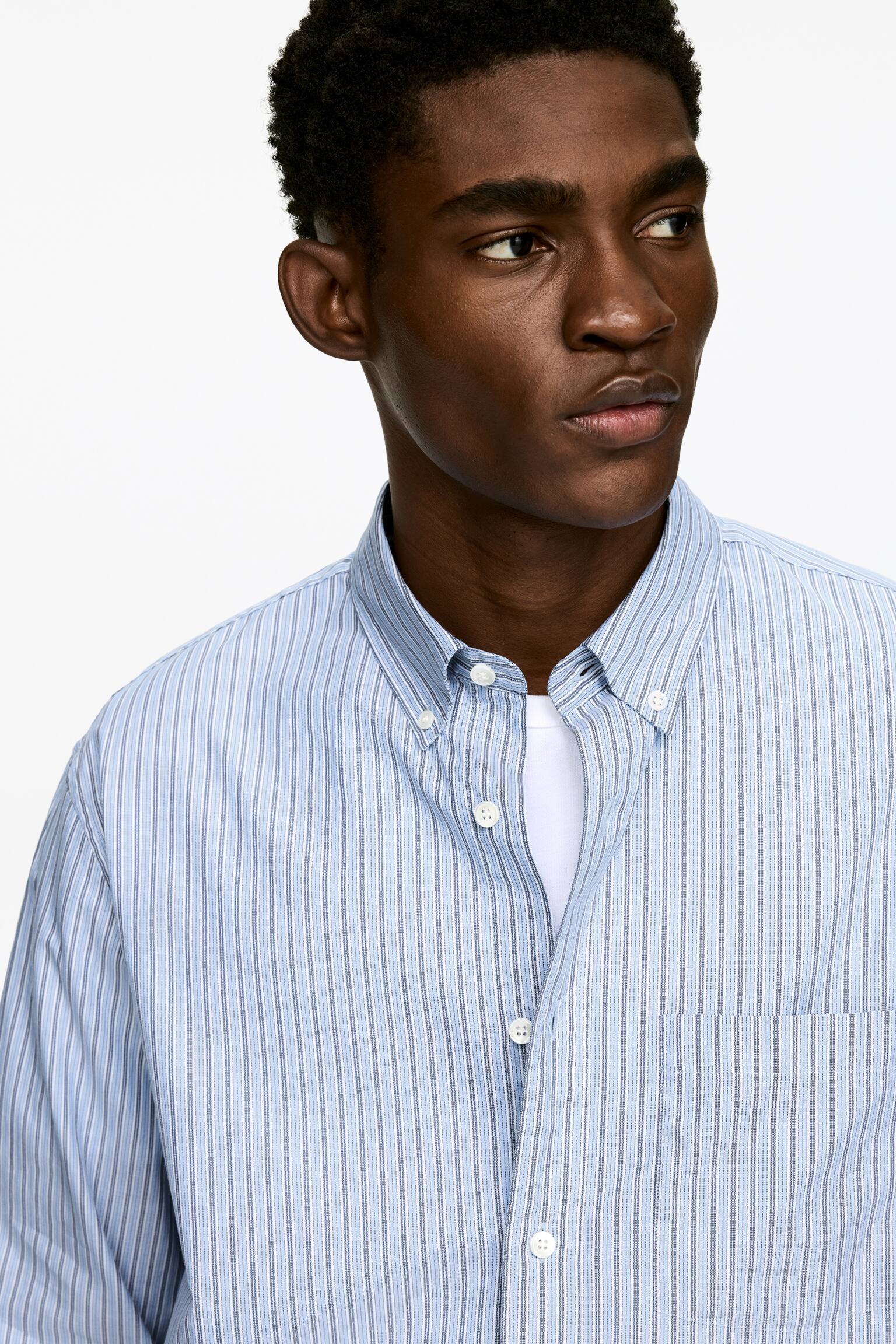 Lockeres Button-down-Hemd - Blau/Streifen - 6