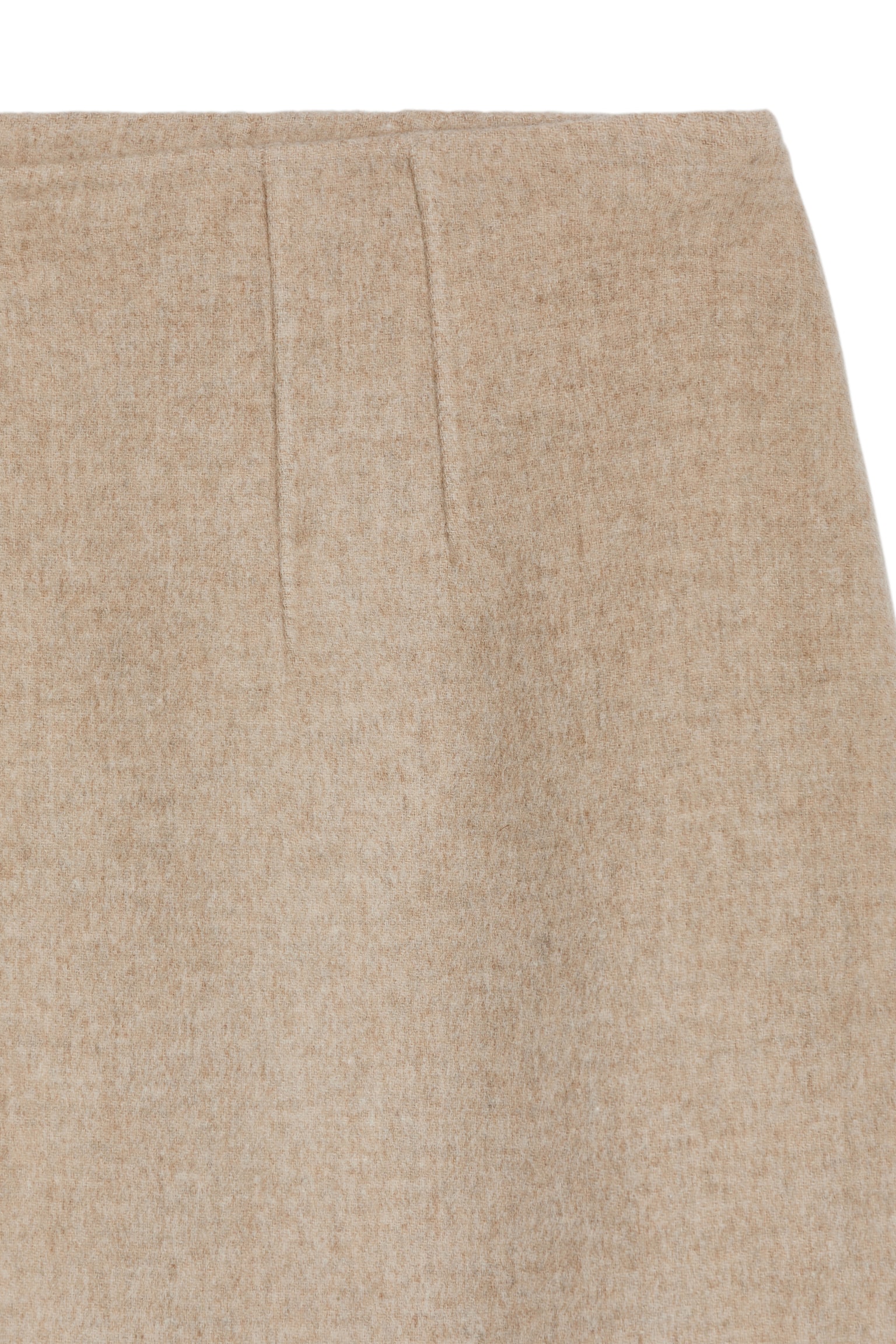 Double-Face Wool-Lyocell Skirt - Beige - 2