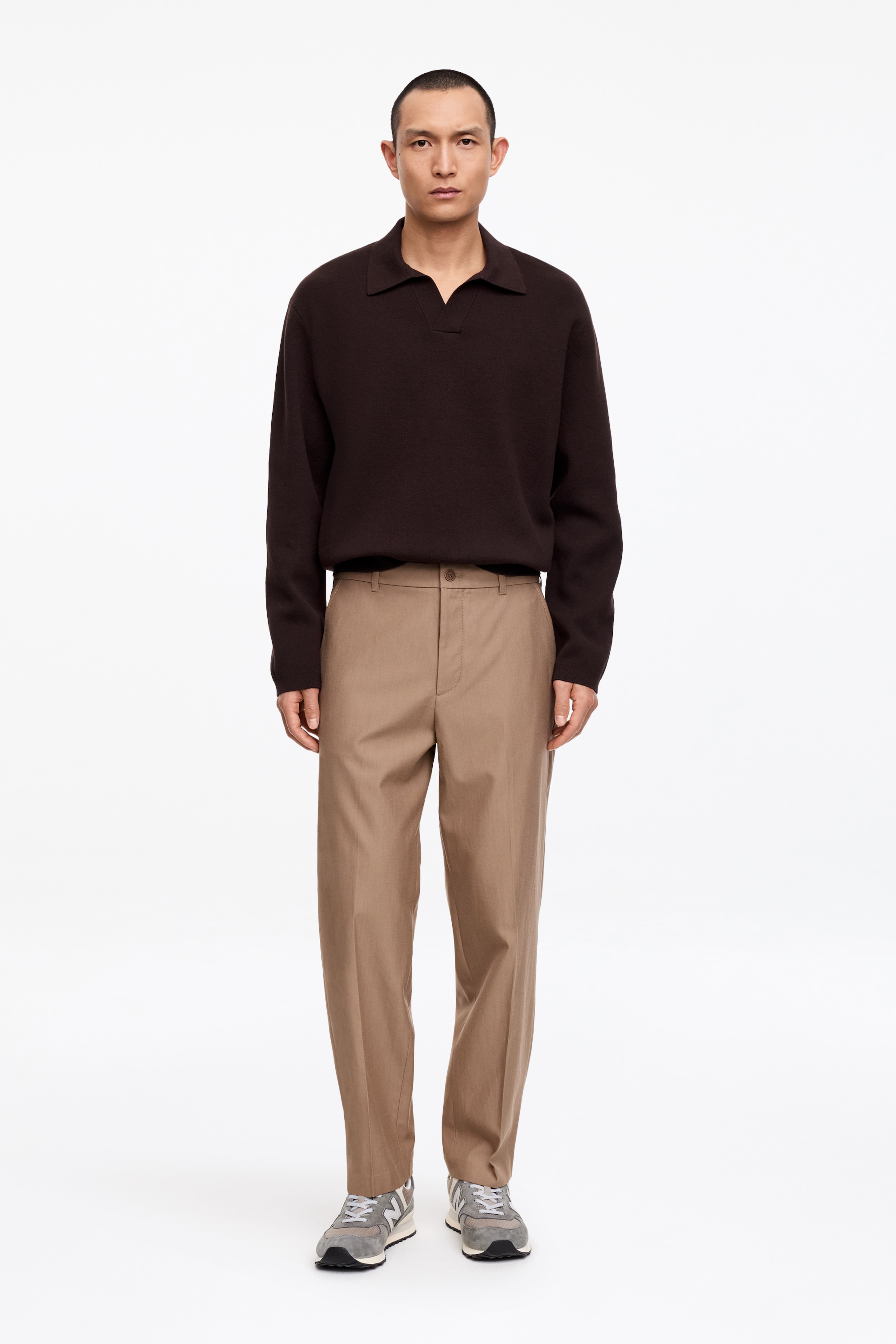 Pantaloni in misto lana - Marrone/Nero