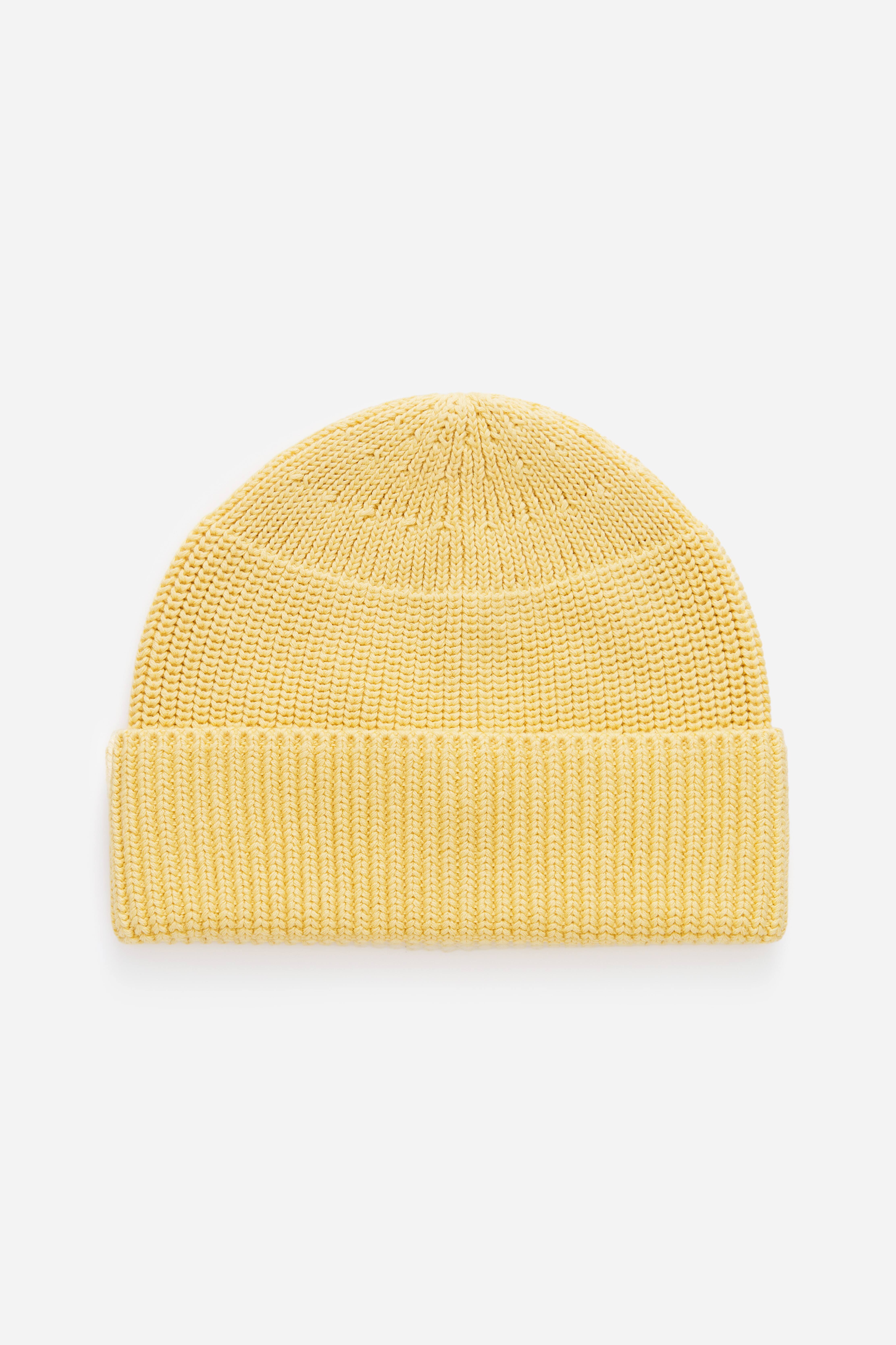 Fisherman-Beanie - Gelb/Cremeweiß