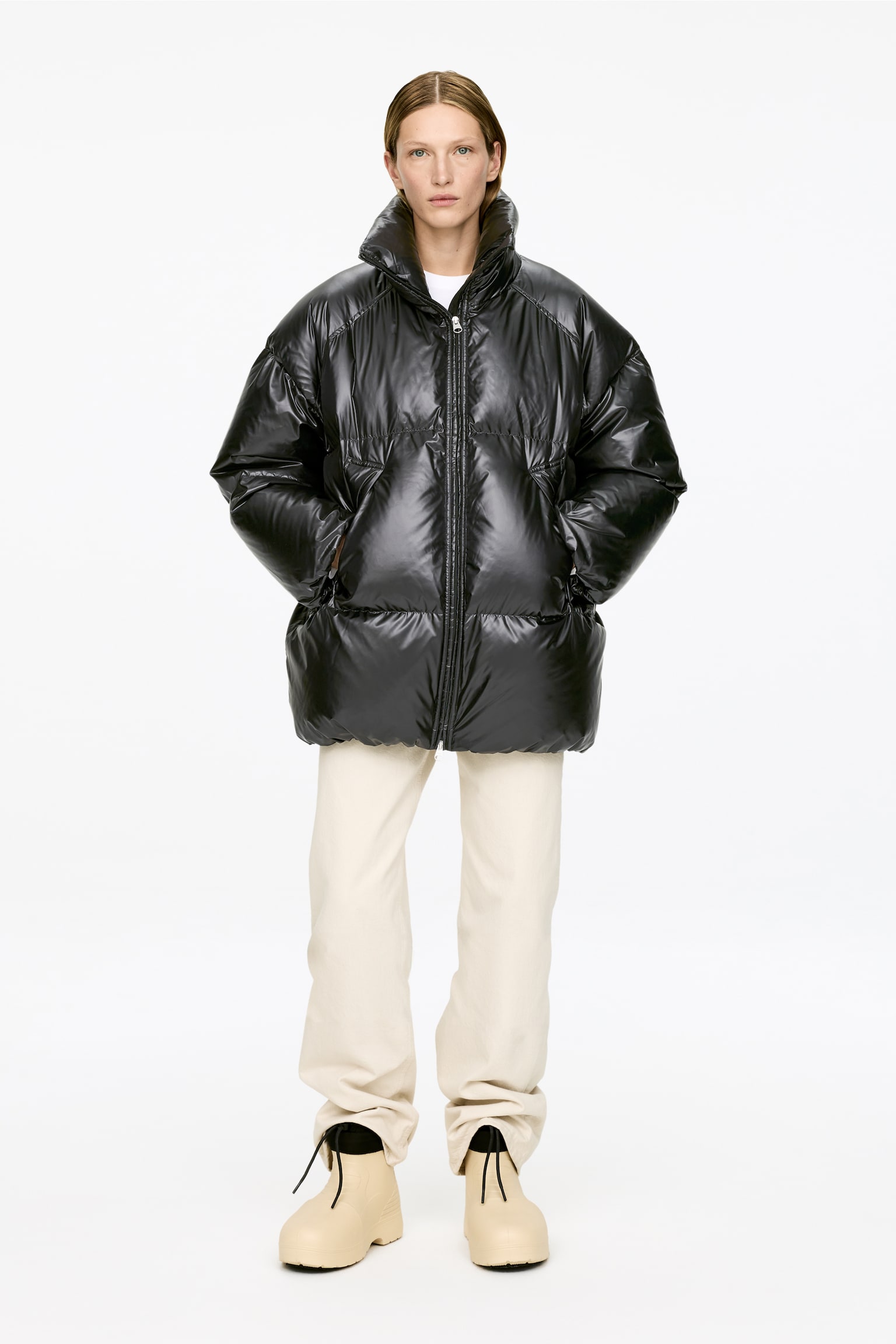 Upcycled Down-pufferjack - Zwart - 1