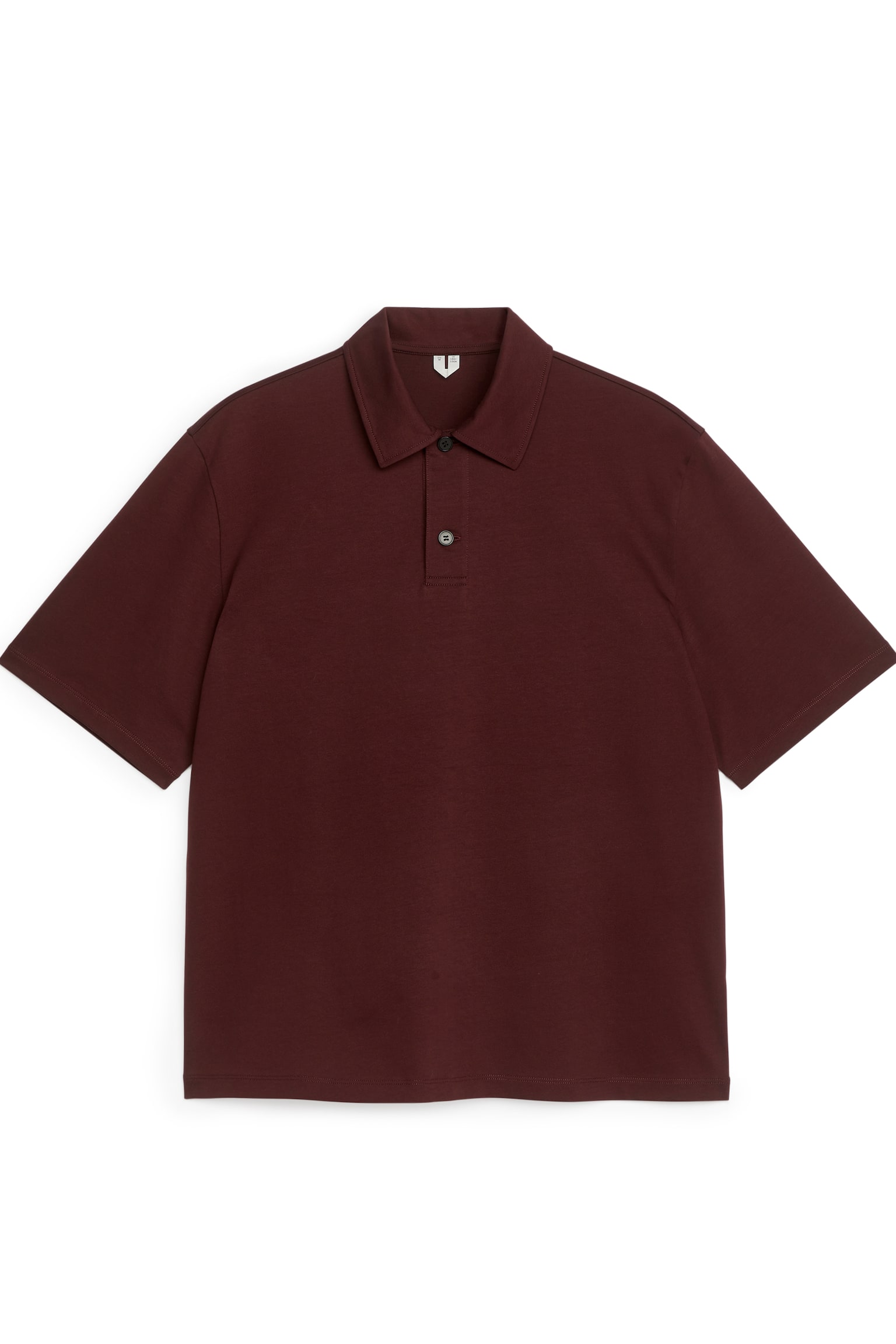 Cotton Polo Shirt - Burgundy/Dark Blue - 1