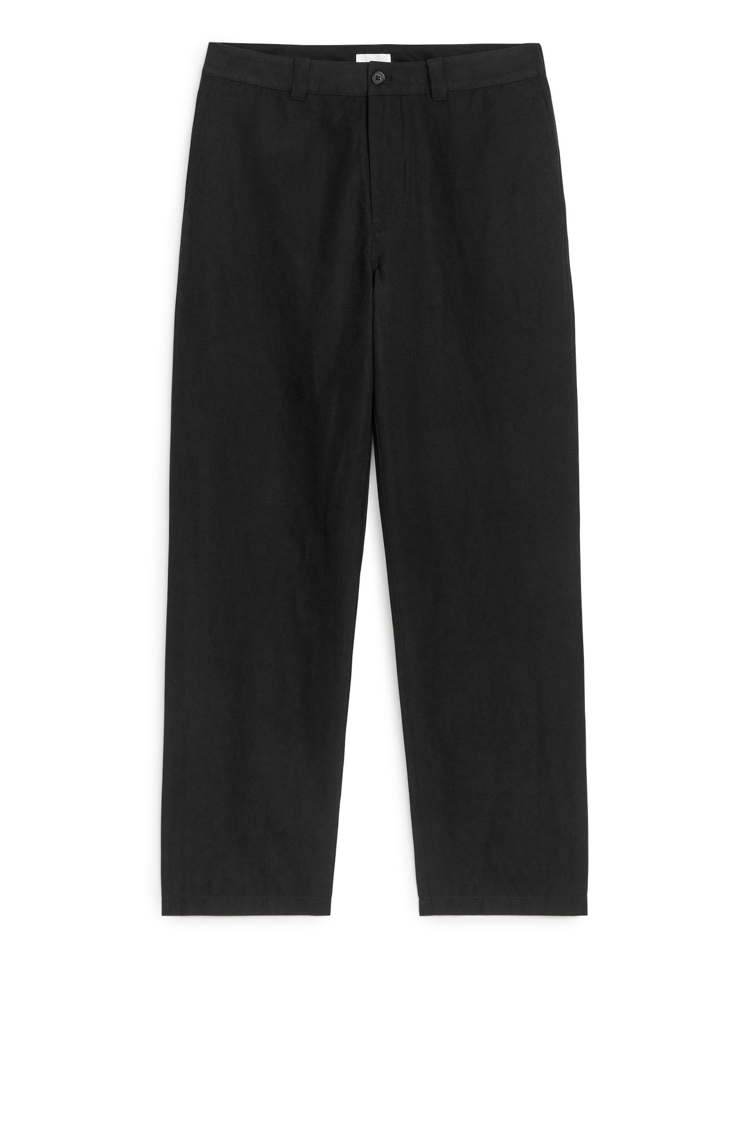 Cotton-Linen Trousers - Black - 2