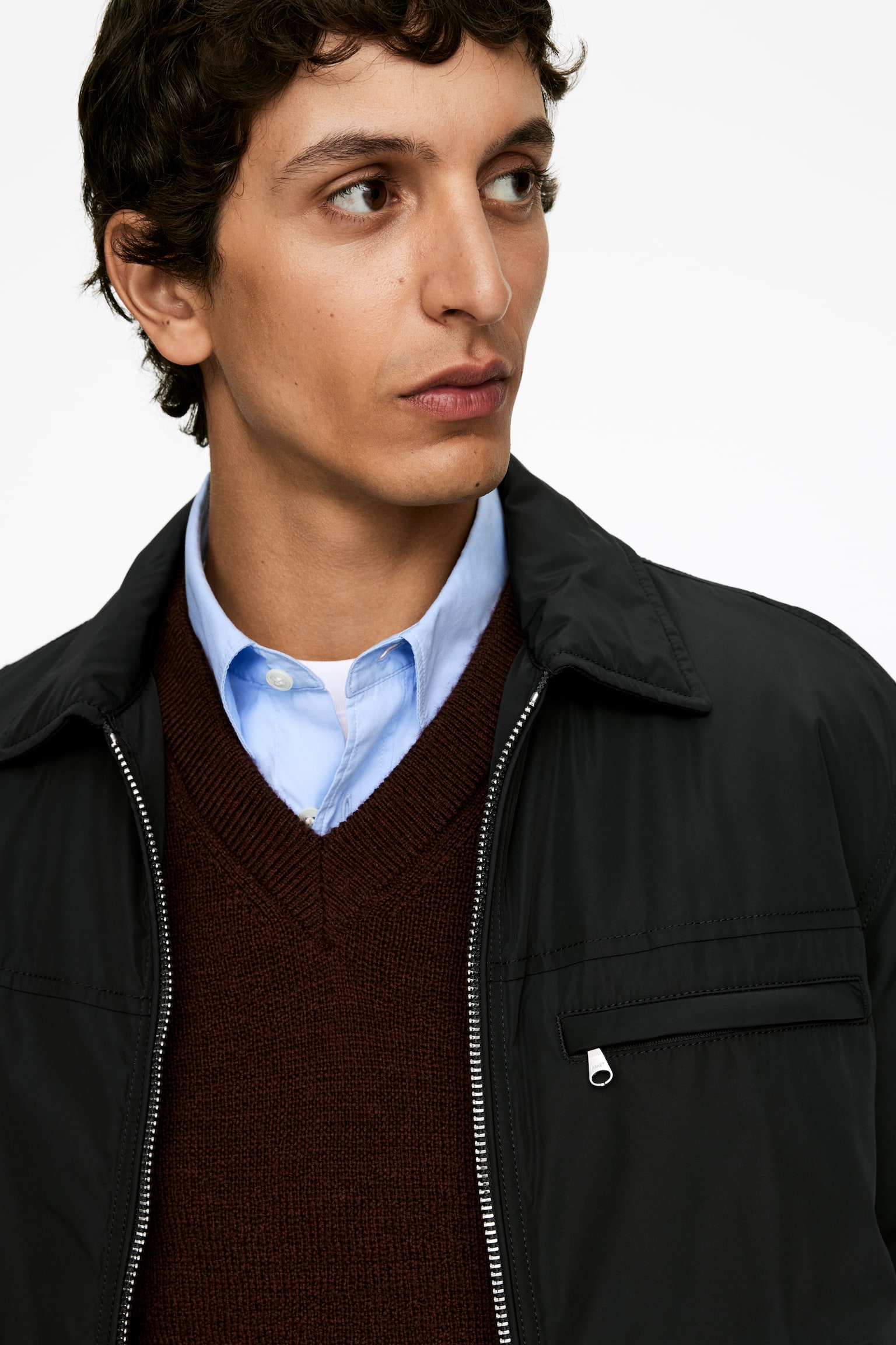 Kastige Nylonjacke - Schwarz - 7