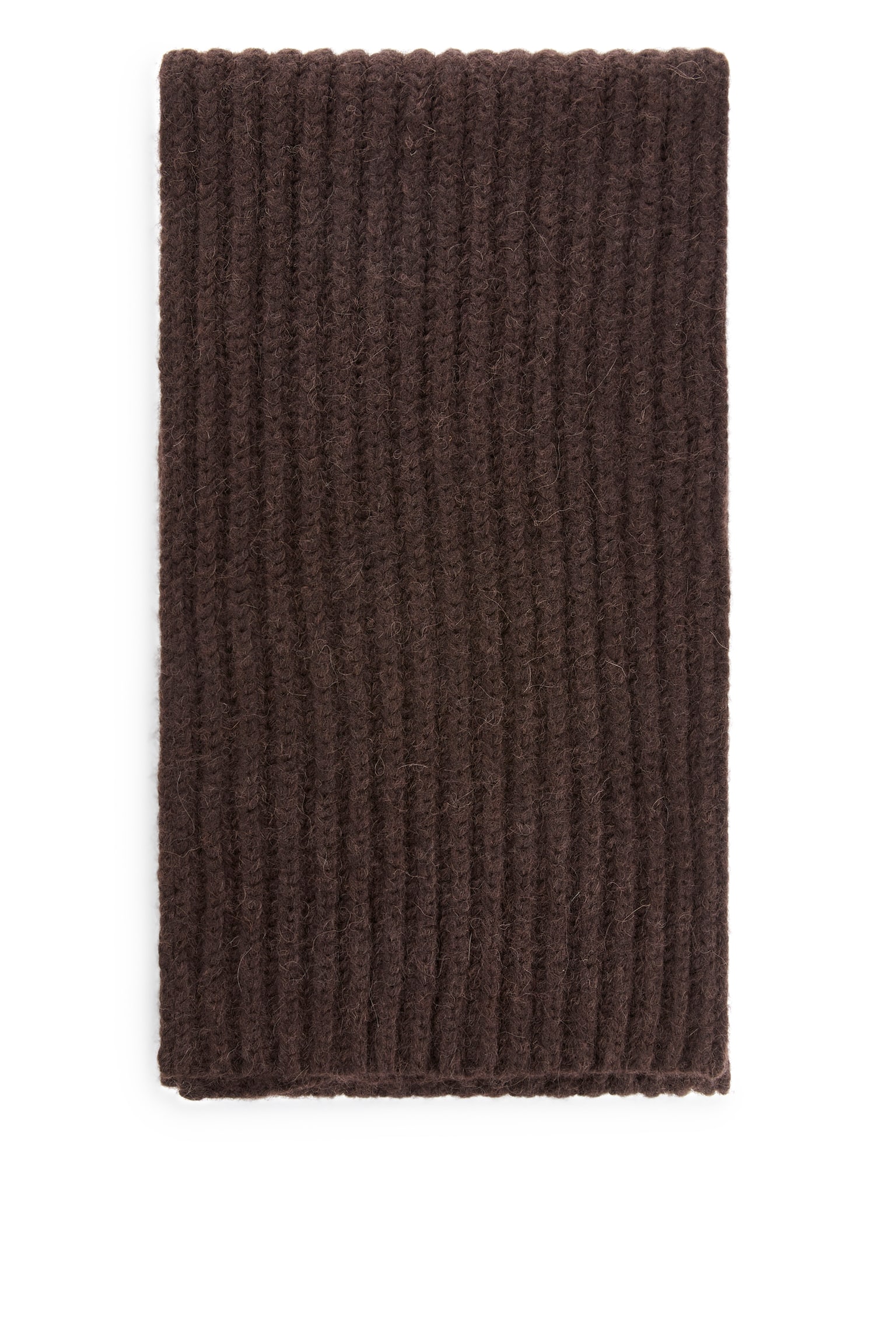 Wool-Alpaca Blend Scarf - Dark Brown