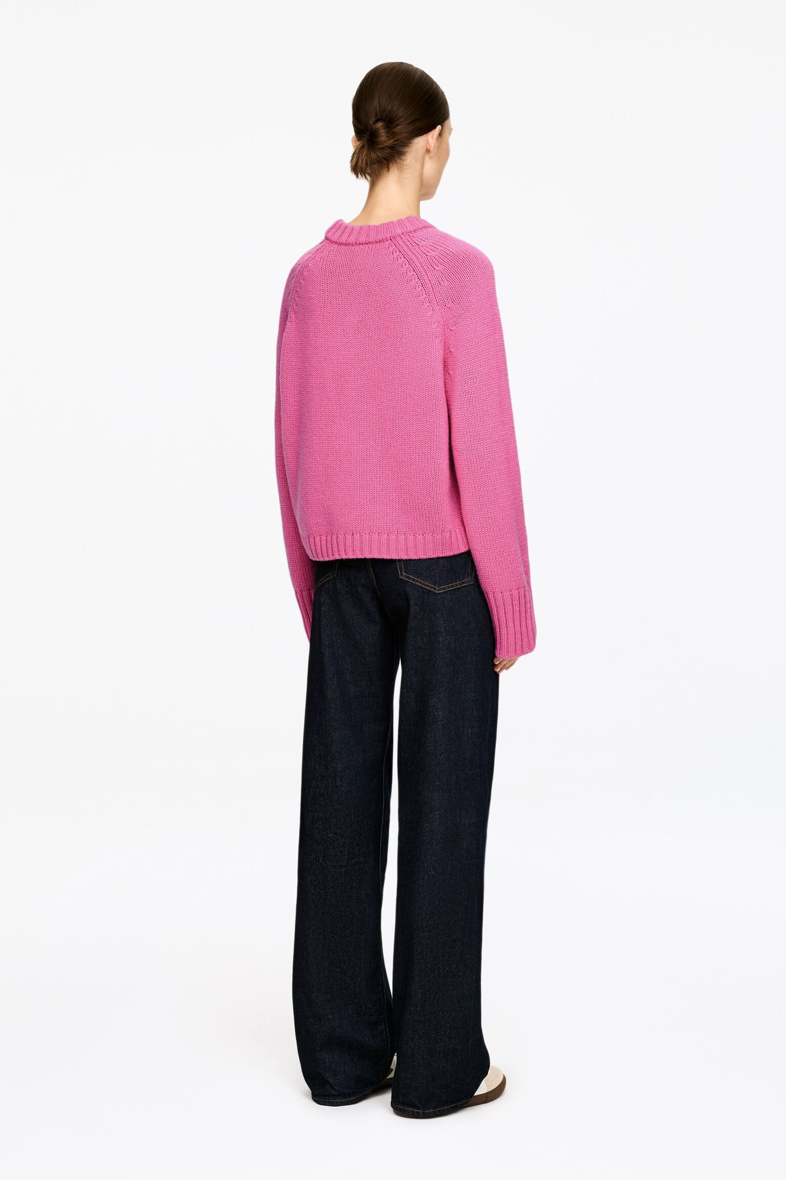 Hrubý pulóver z čistej kašmíru​ - Ružová/Hnedá - 4