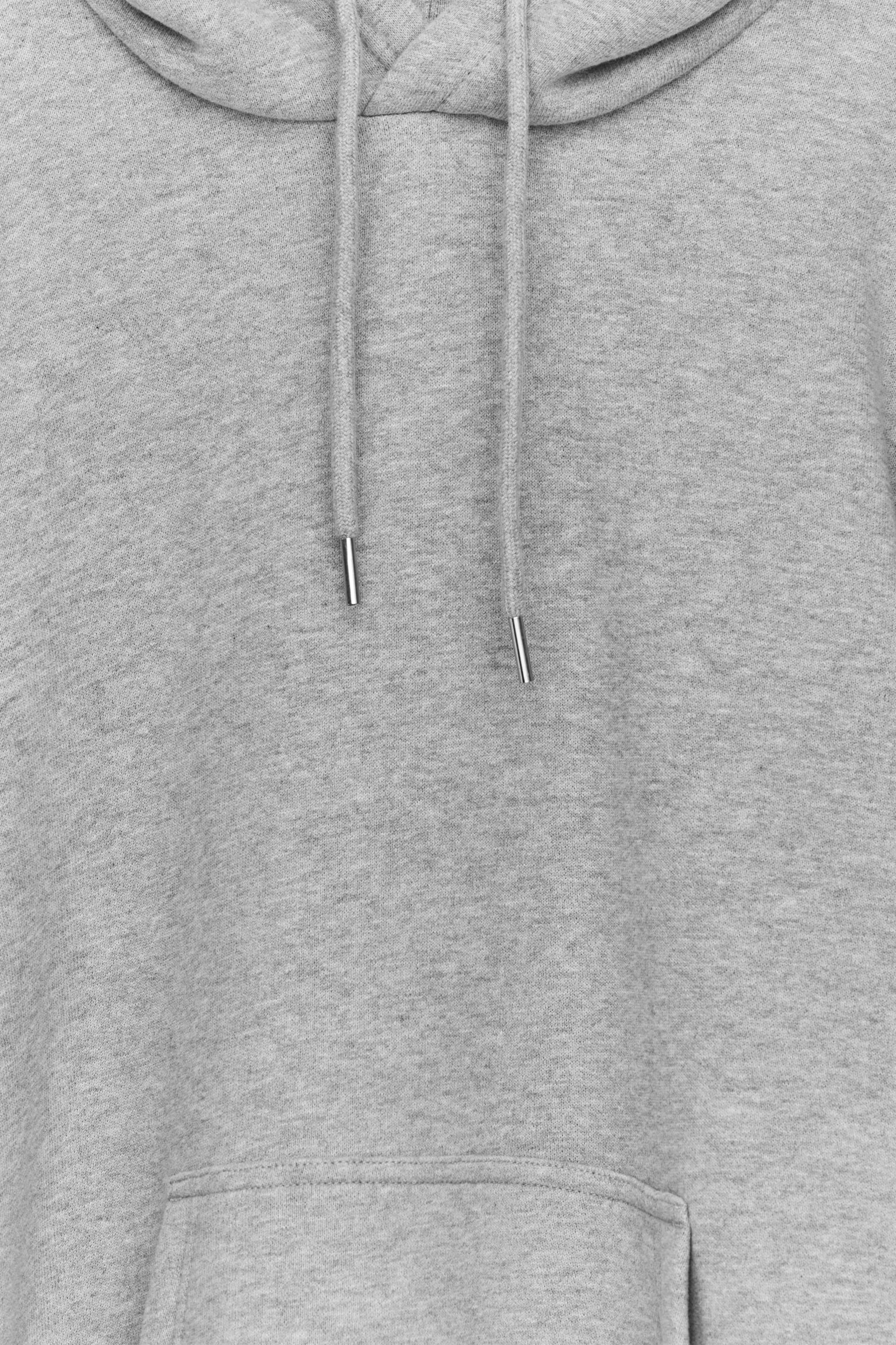 Sweatshirt mit Kapuze - Graumeliert/Rot - 6