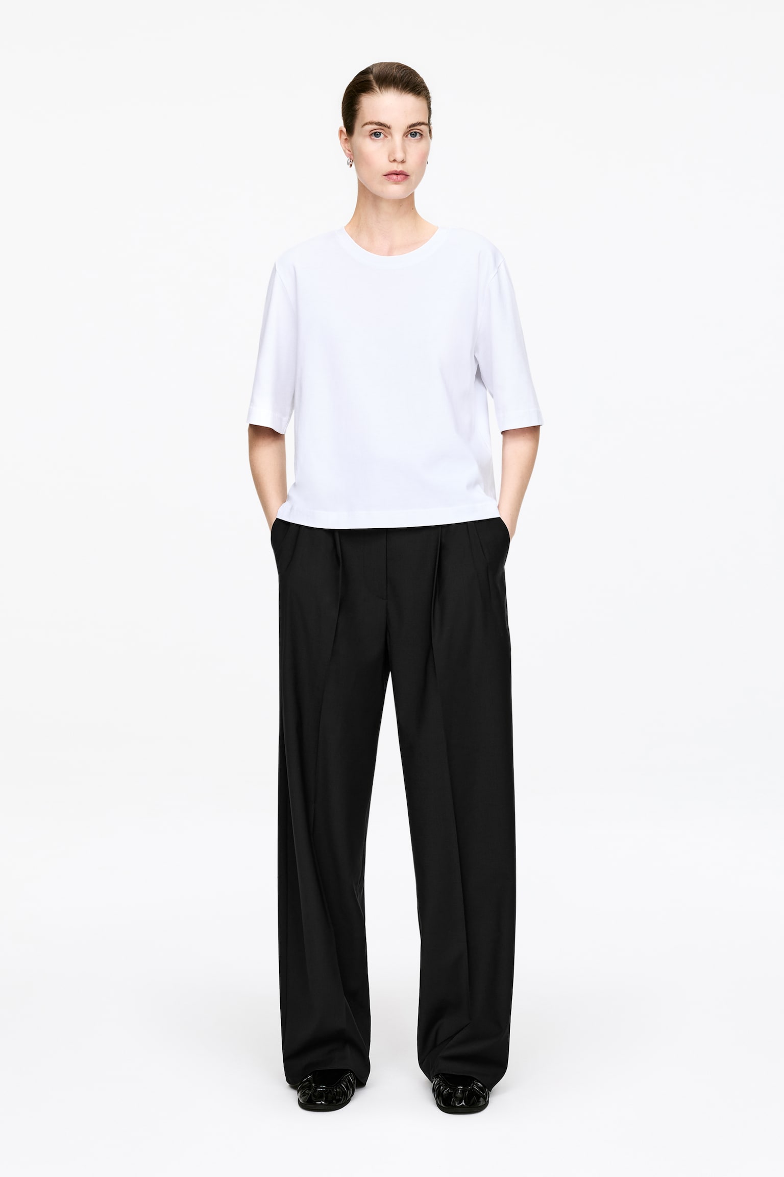 Vida skräddade byxor - Svart/Mörkbrun - 1