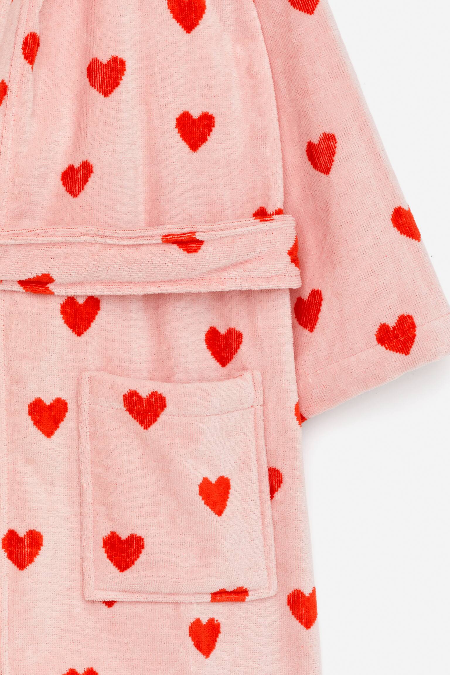 Cotton Terry Bathrobe - Розово/Синьо/Бяло - 2