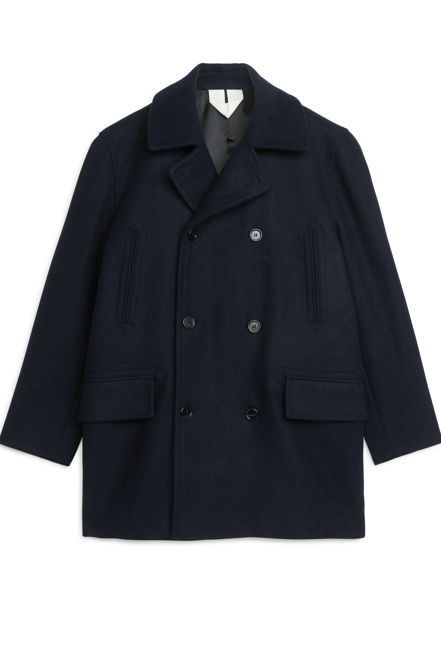 Wool Pea Coat - Dark Blue - 2