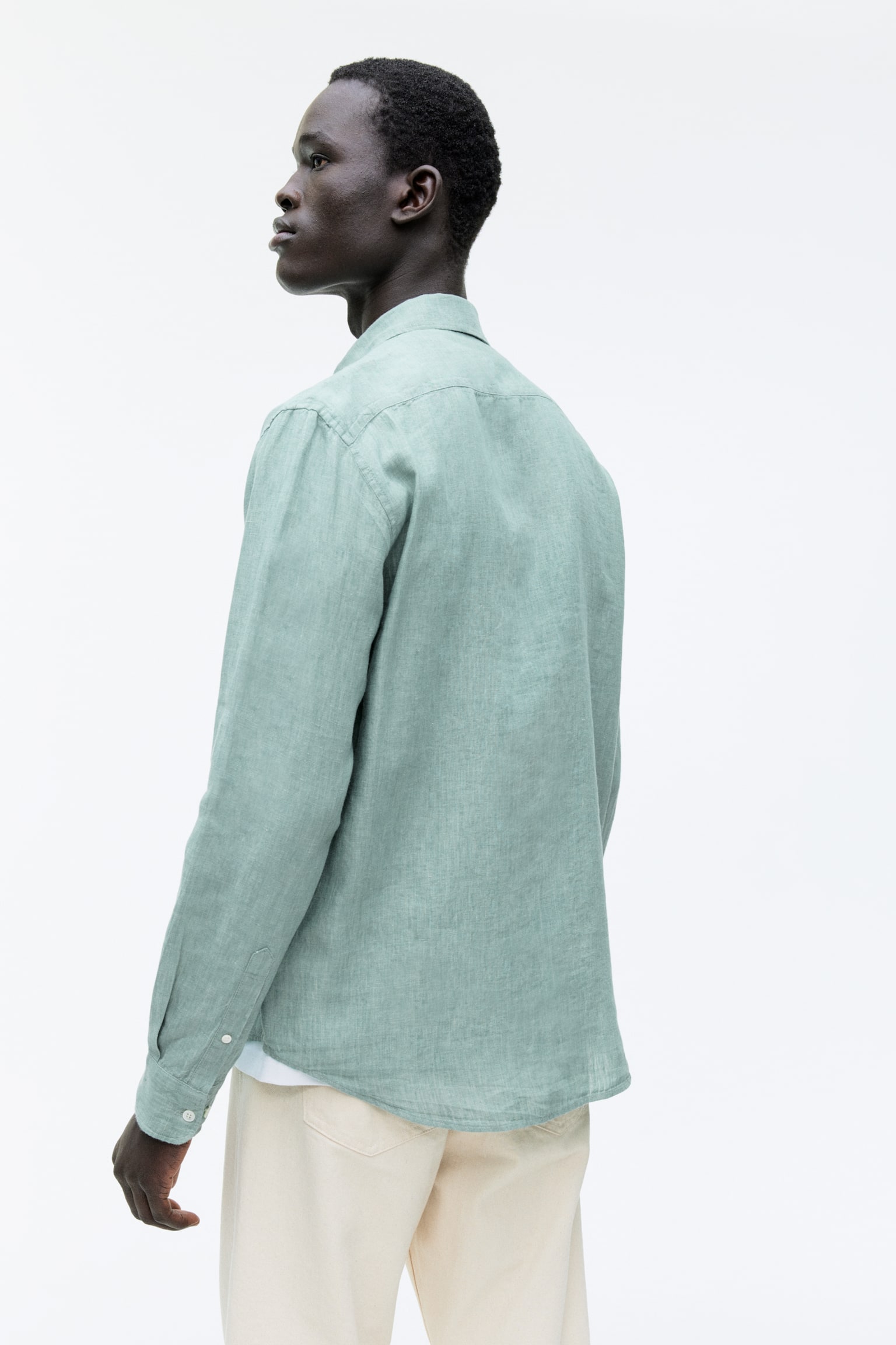 Regular-Fit Linen Shirt - Soft Green Melange/White/Mole/Dark Mole Melange/Dark Blue/Dark Green/Beige/Off-White - 3