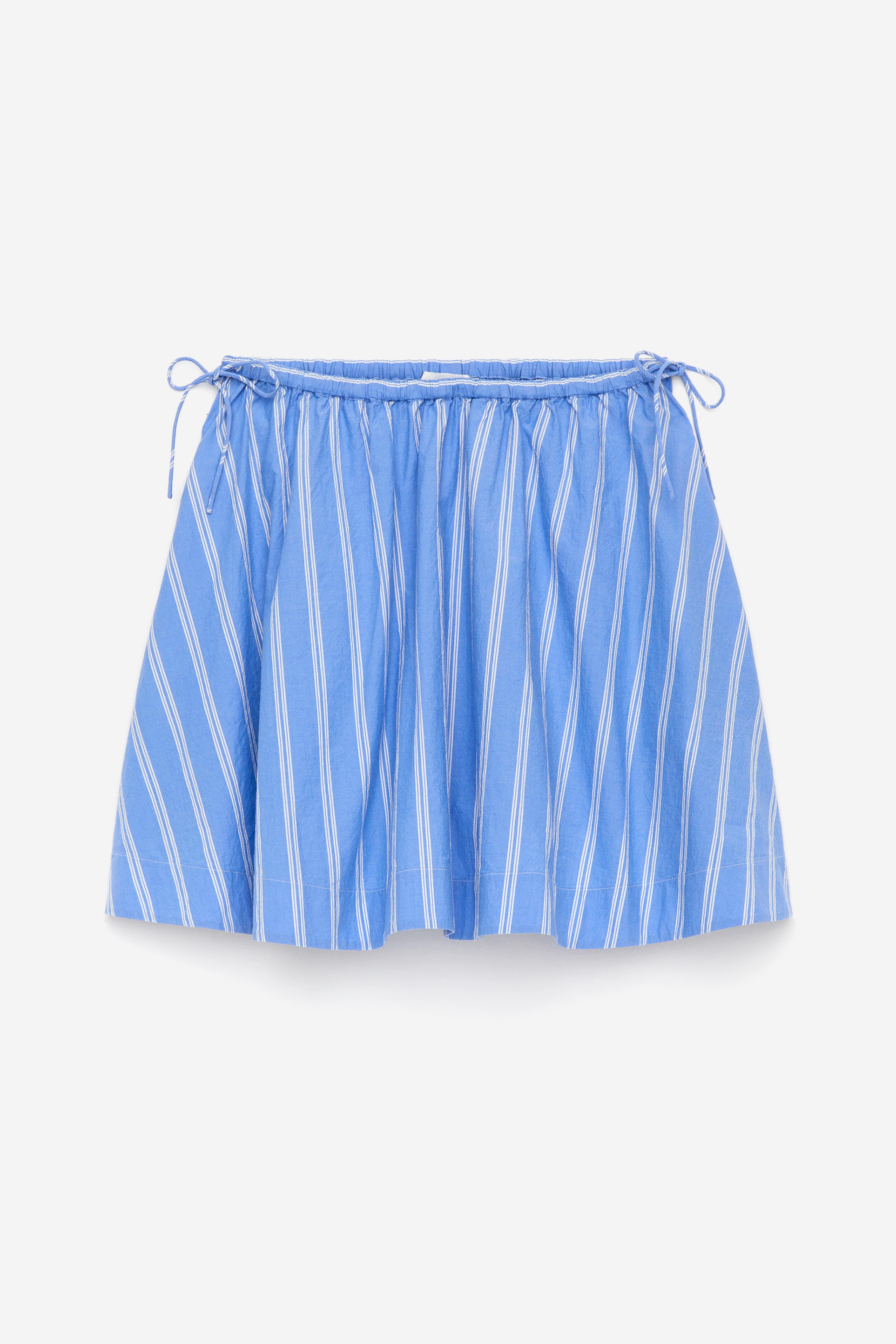 Minigonna in cotone - Blu/Bianco/Bianco