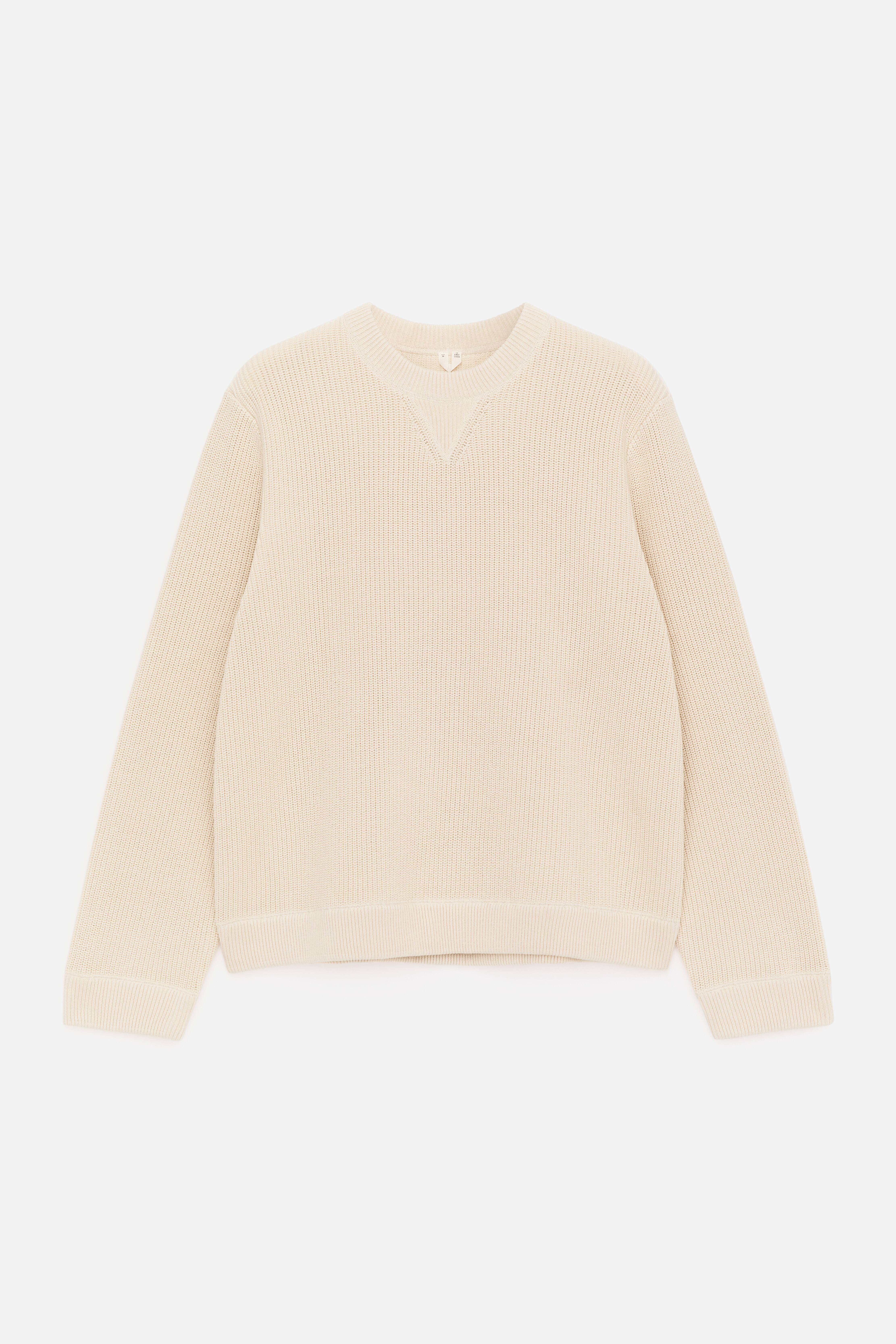 Cotton Linen Jumper - Off White/Red/Modrá