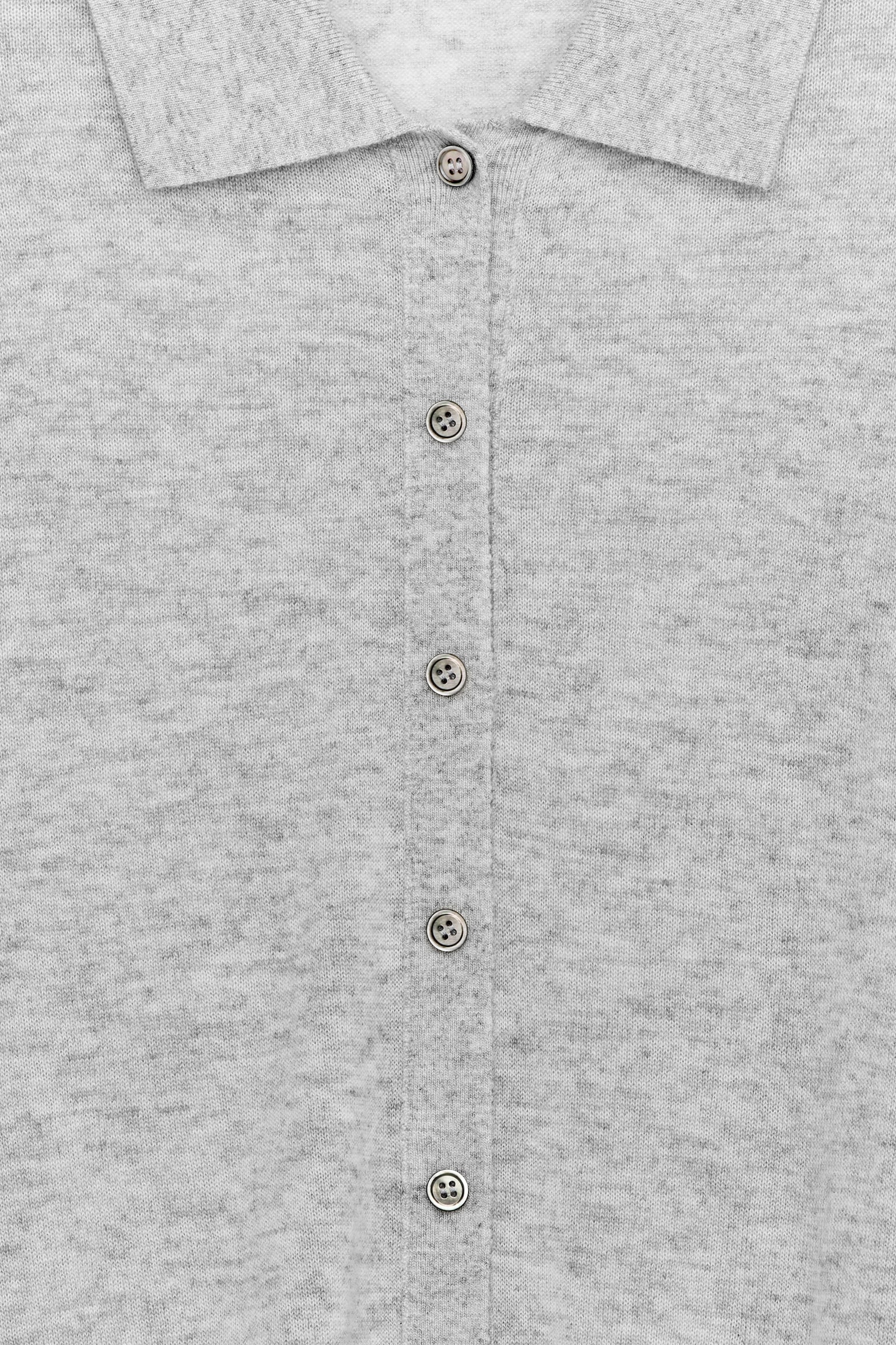 Cardigan in puro cashmere - Grigio/Turchese chiaro - 3