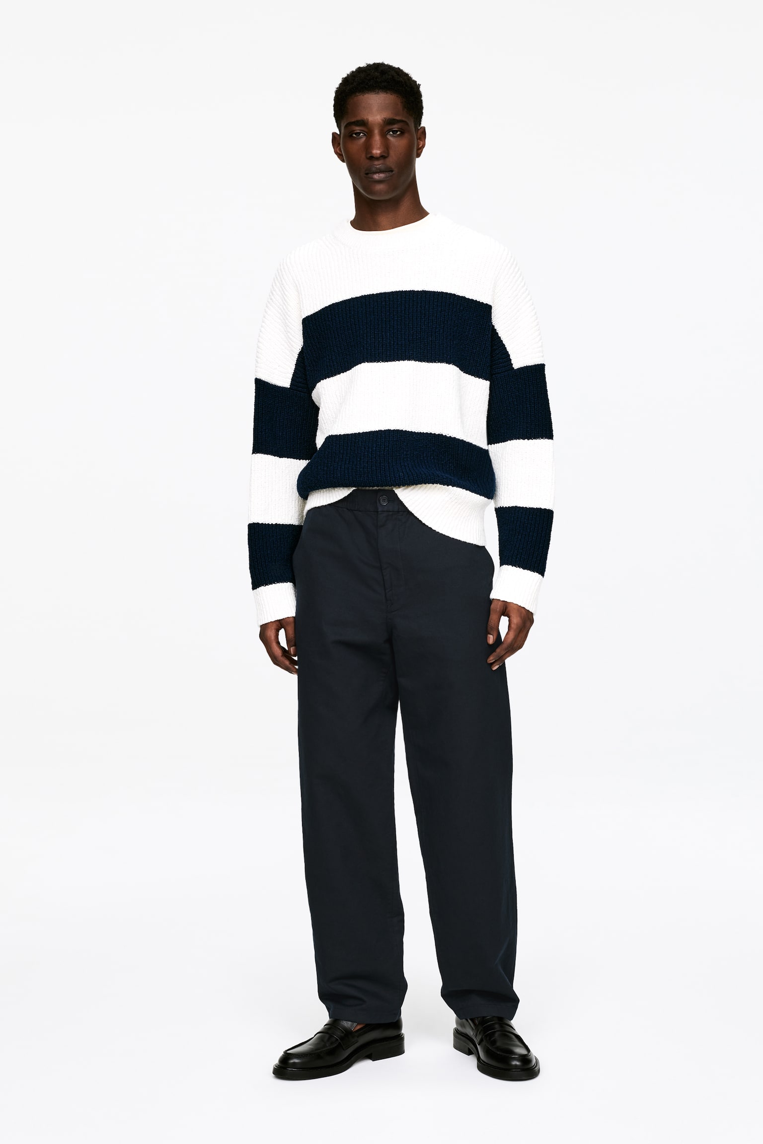 Hose aus Leinenmix - Dunkelblau - 1