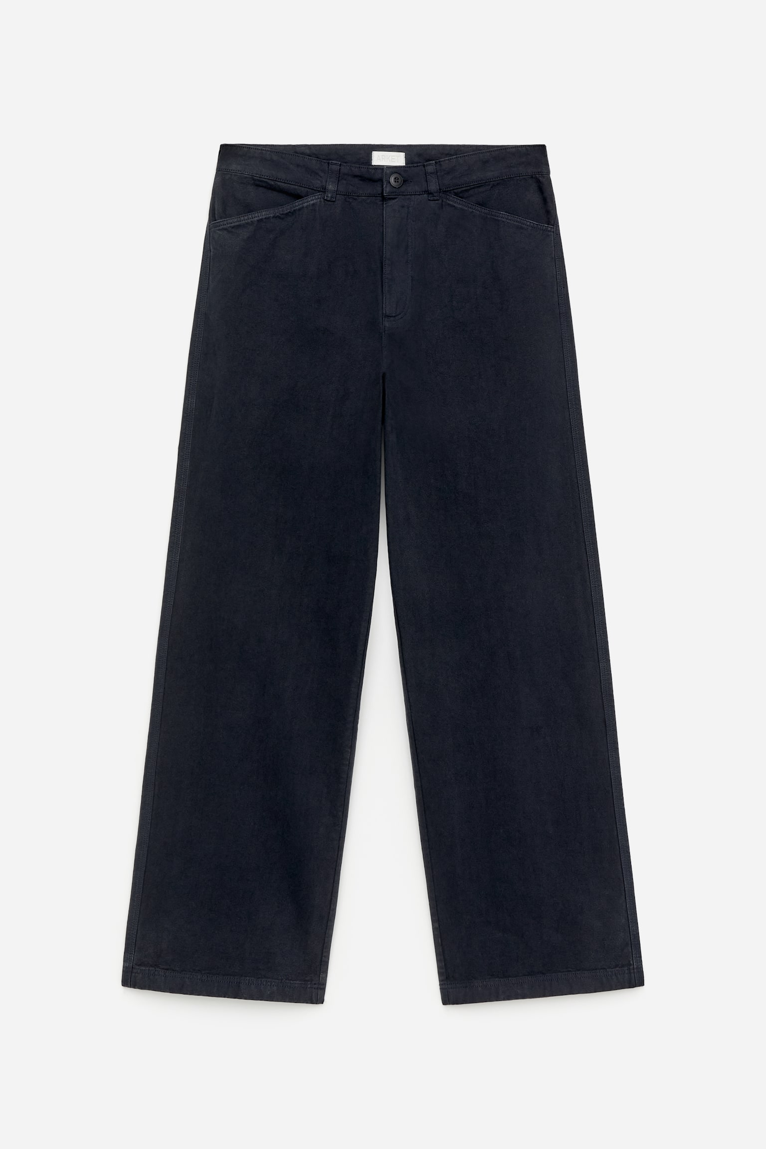 Avslappede canvasbukser - Mørkeblå/Offwhite/Svart - 2