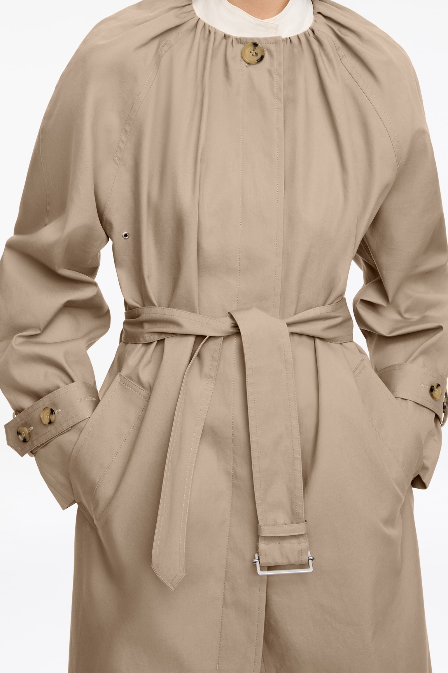Manteau en coton - Beige - 6