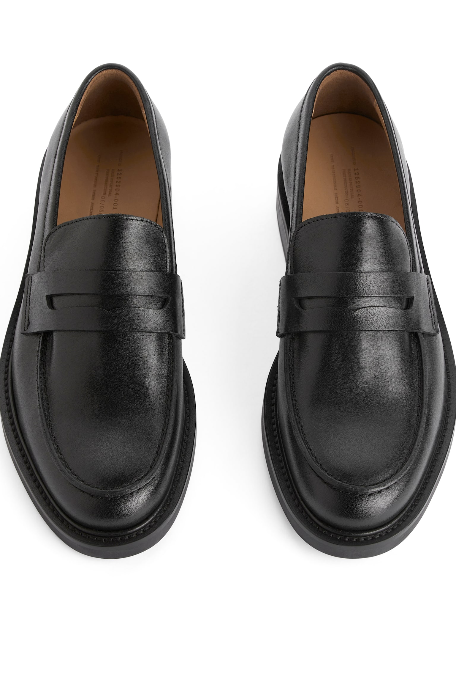 Leather Penny Loafers - Black - 3