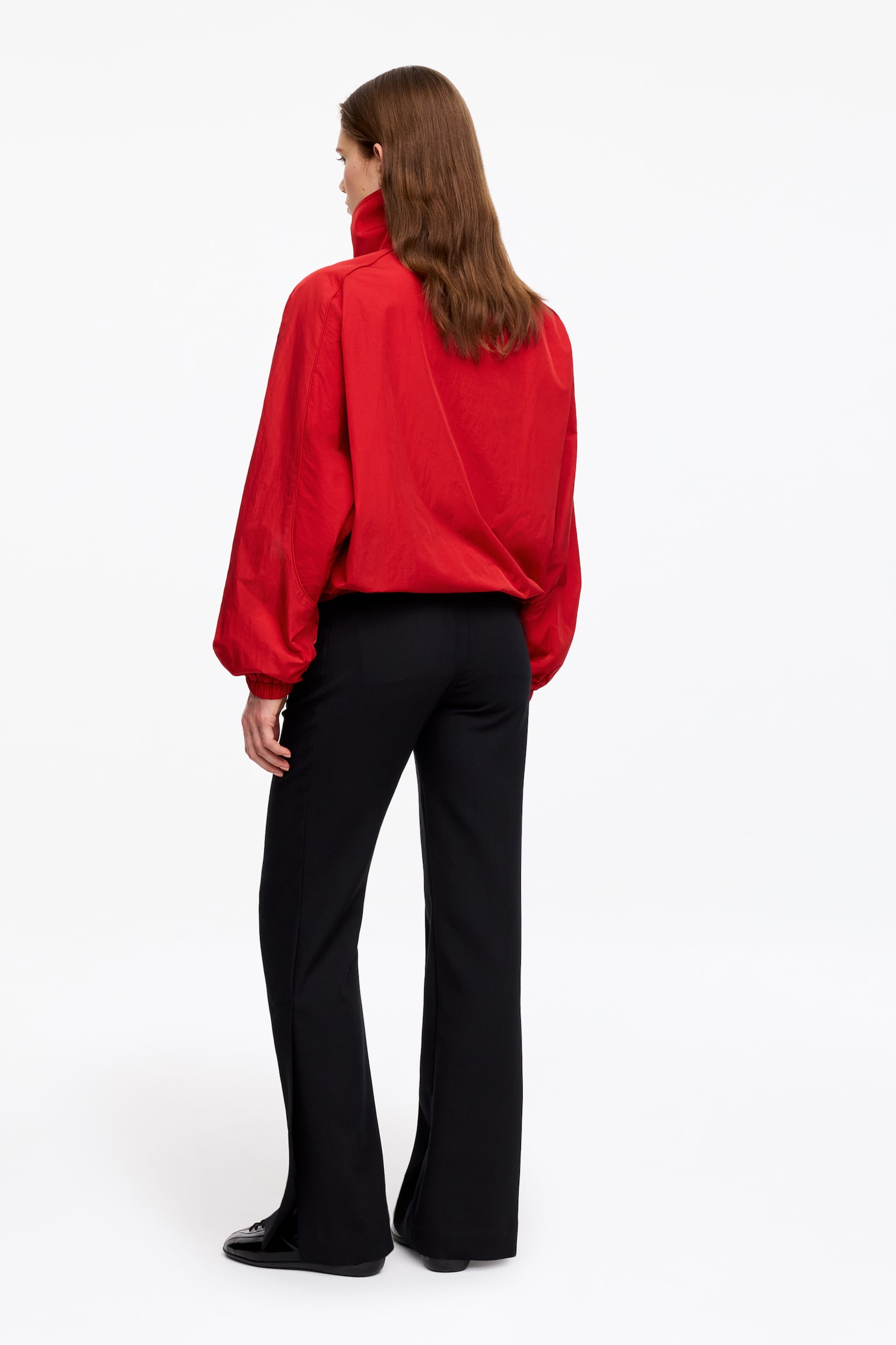 Funnel-Neck Nylon Jacket - Red - 3