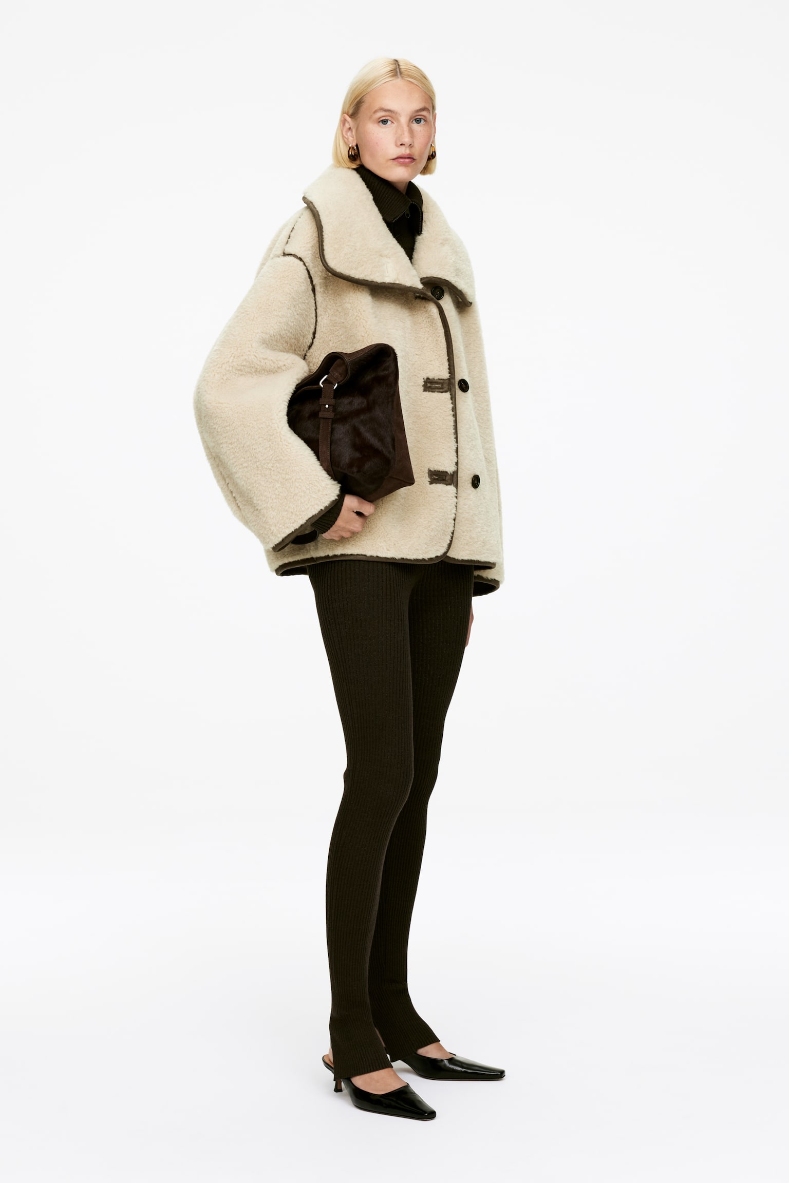 Korte fleecejas - Beige/Bruin - 7