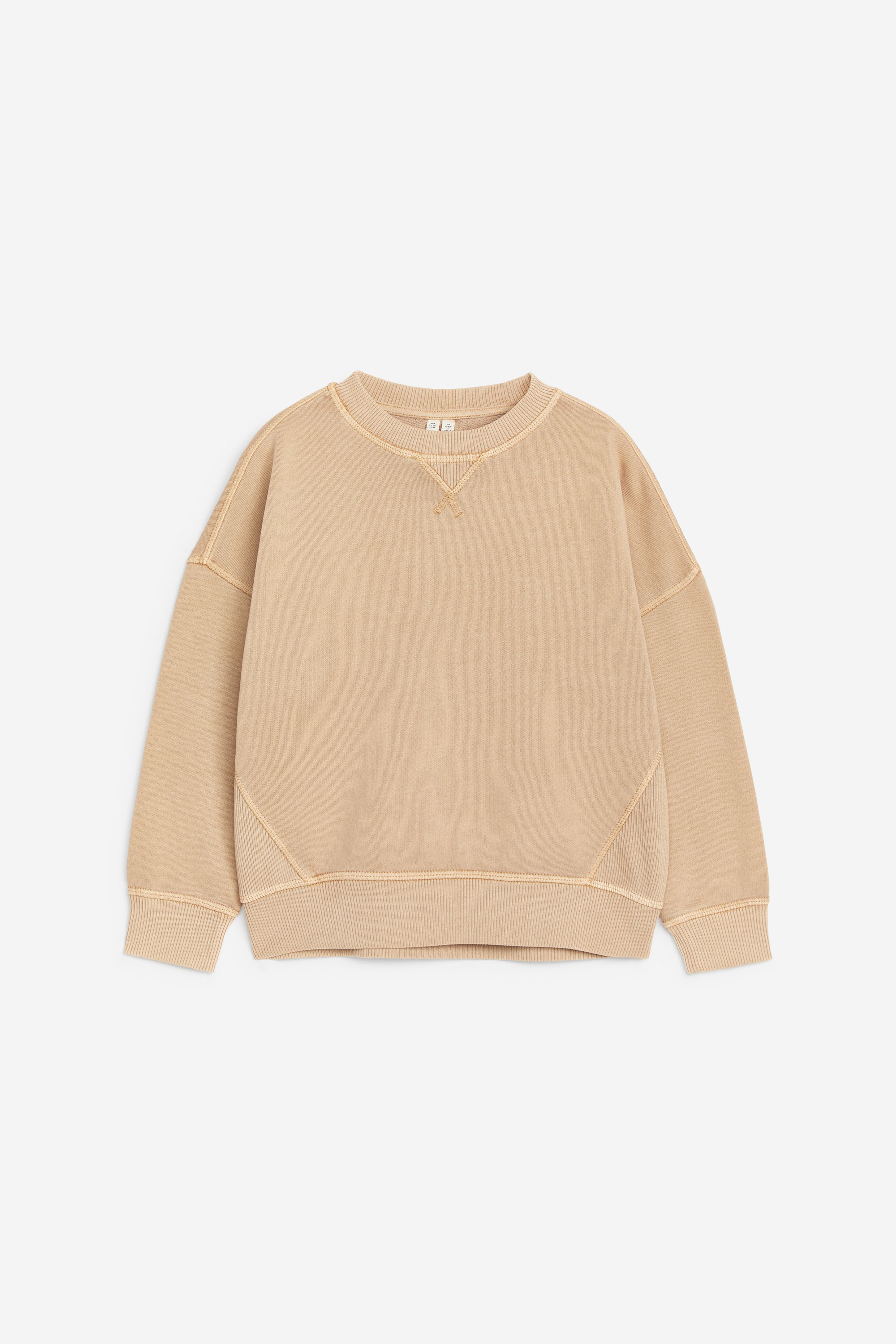 Afslappet sweatshirt i bomuld - Beige