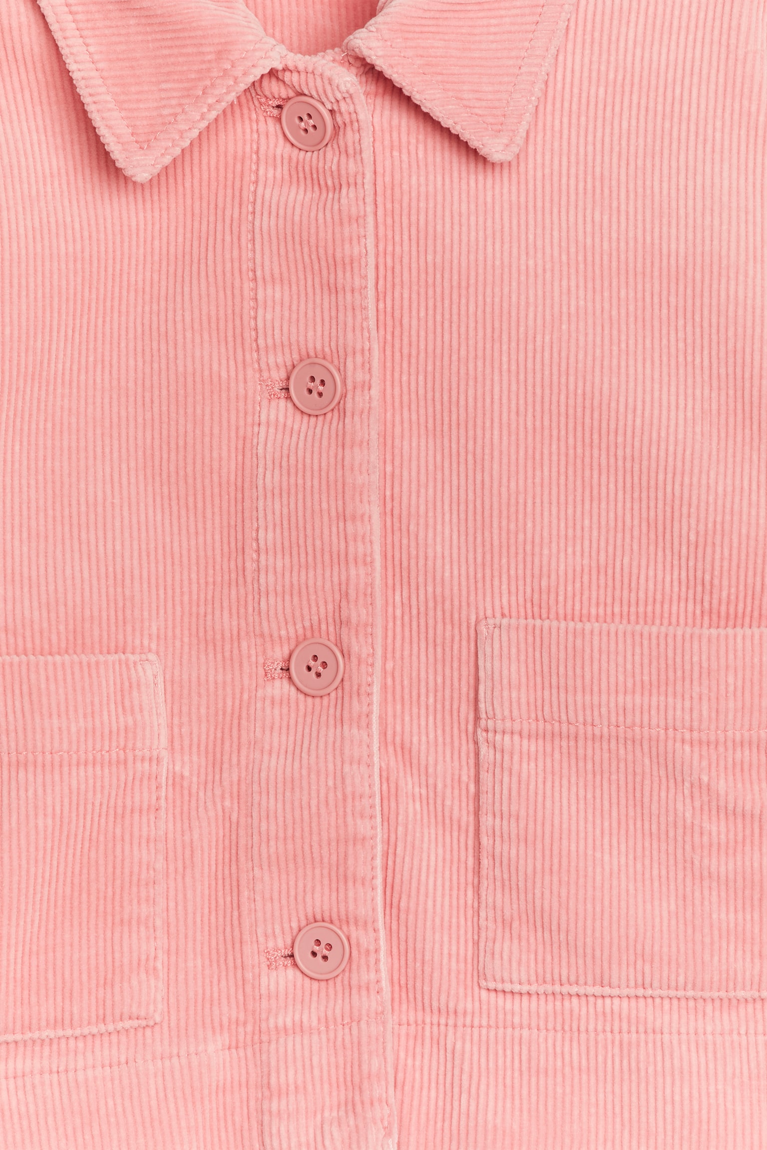 Cropped Corduroy Jacket - Pink - 4