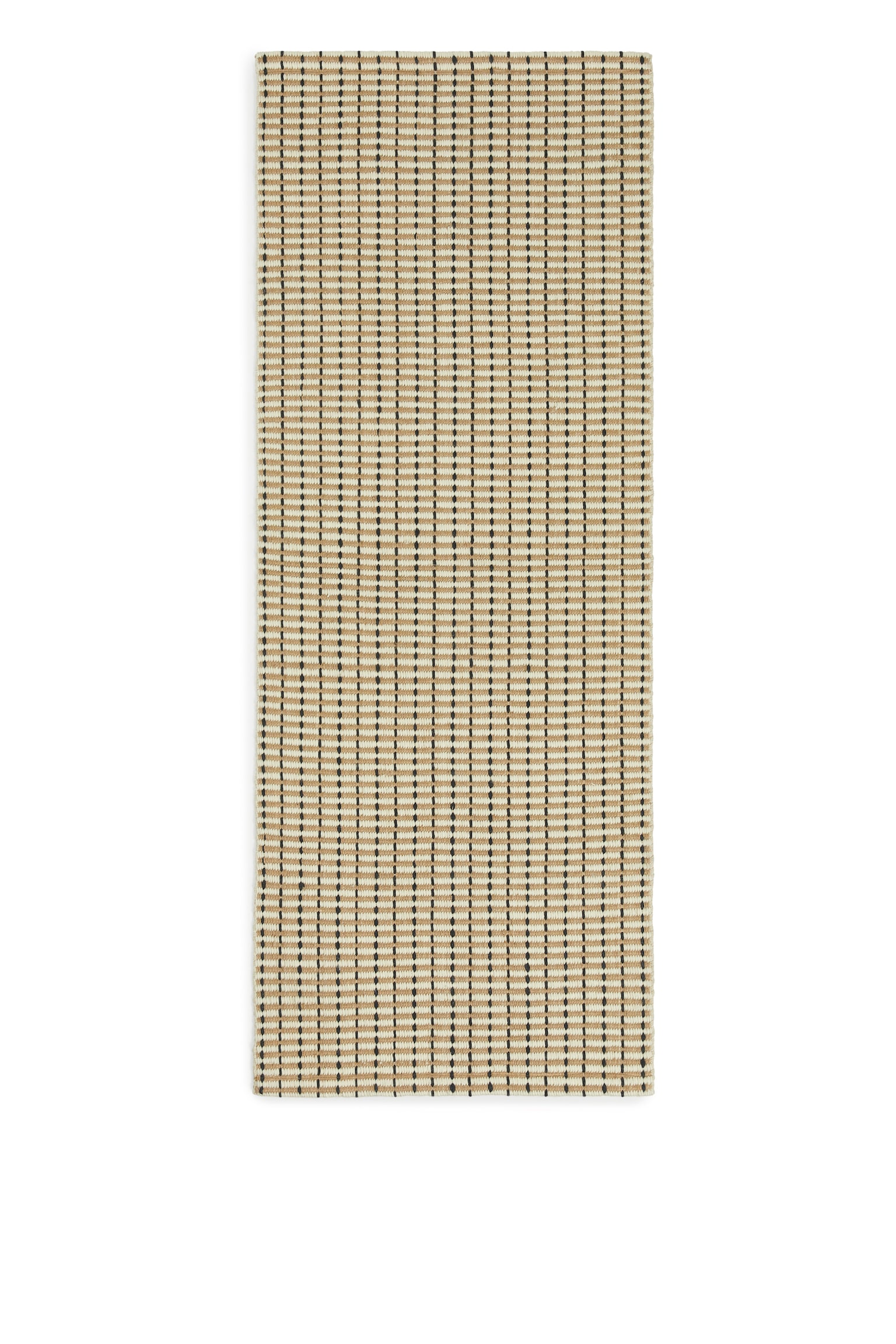 Jute Wool Rug 70 x 185 cm - Beige/Black/Off White - 1