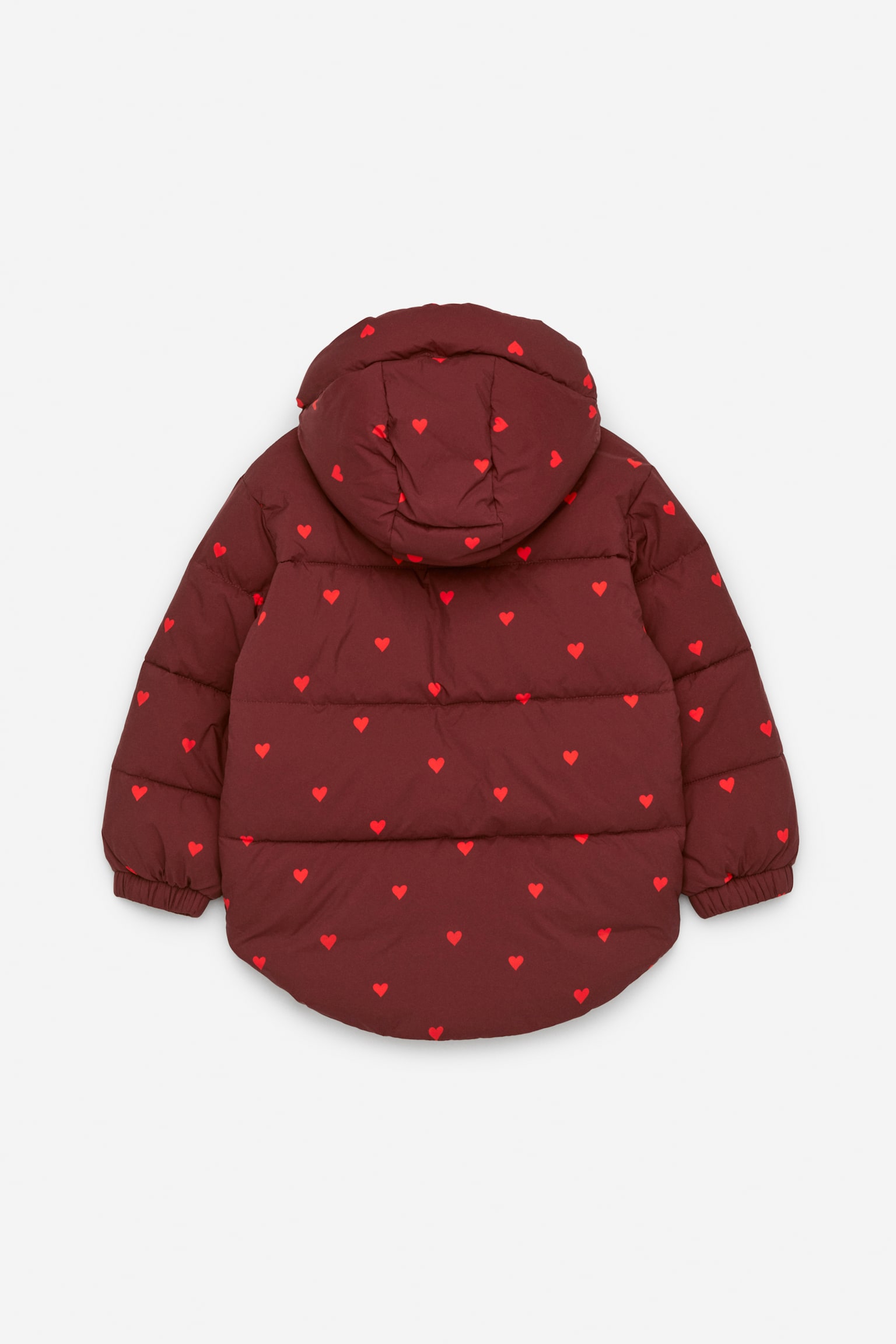 Print Puffer Jacket - Burgundy/Hearts/Off White/Blue - 4